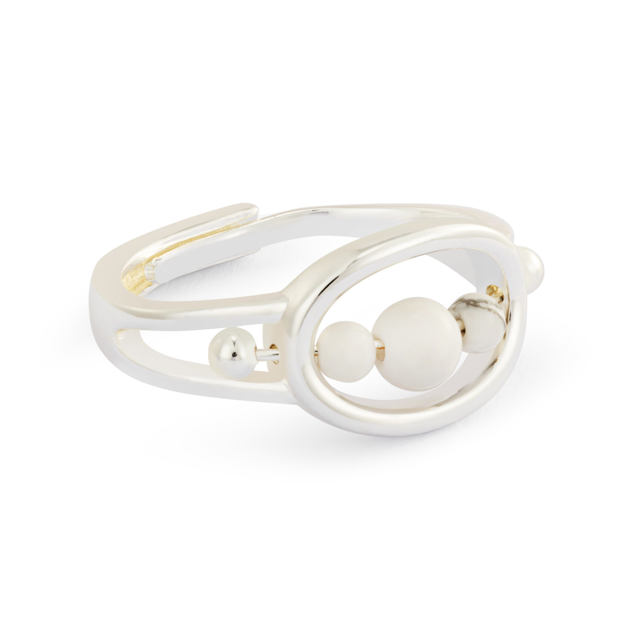 BeCalm Silver Beaded Ring - size 4 to 9 thumbnail