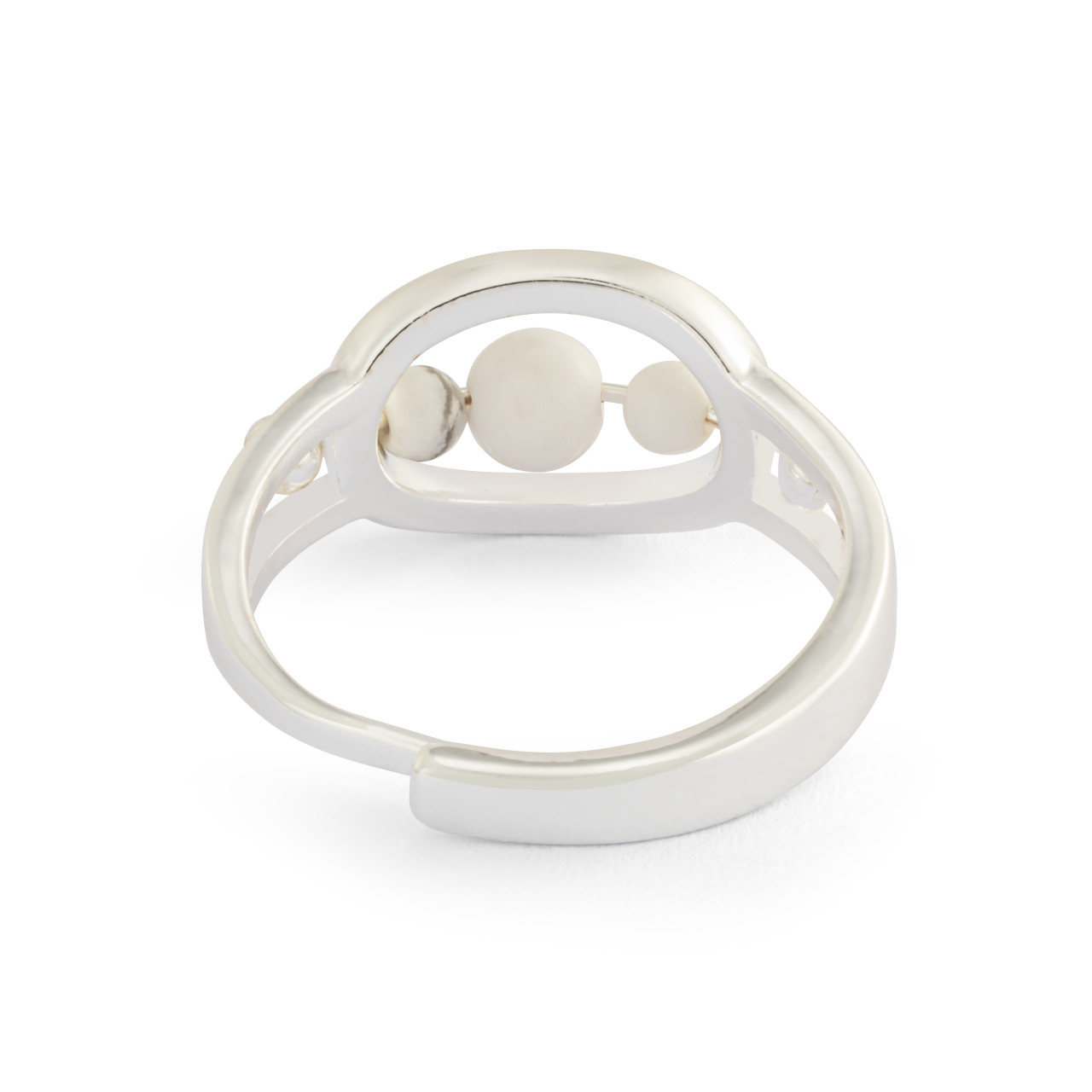 BeCalm Silver Beaded Ring - size 4 to 9 thumbnail