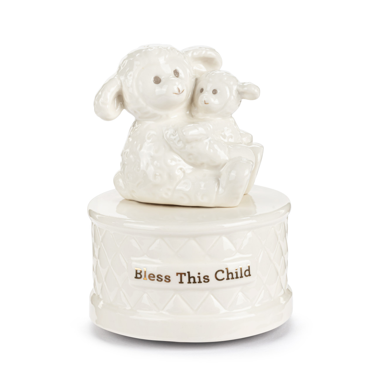 Wrapped in Prayer Ceramic Lamb Music Box - 4x5.5in thumbnail