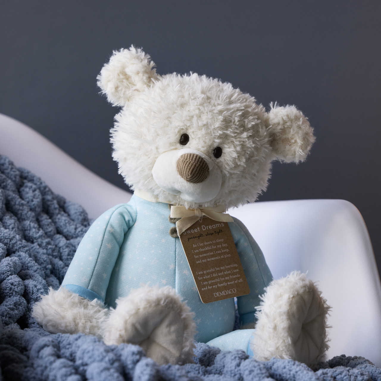 Sweet Dreams Blue PJ Bear - 14in thumbnail