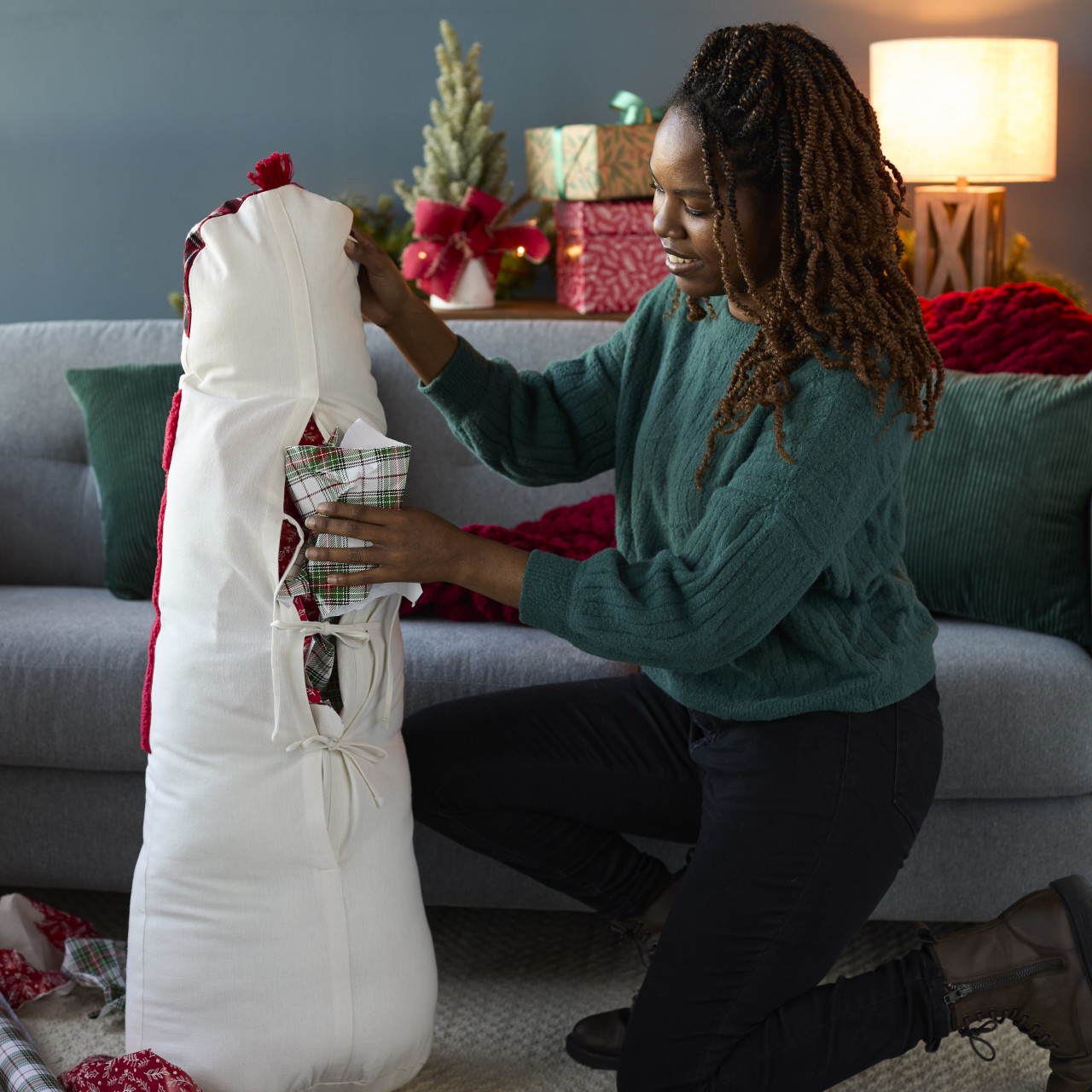 Snowman Holiday Fabric Stuffable - 14x42in thumbnail