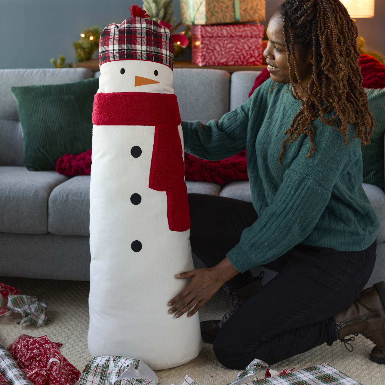 Snowman Holiday Fabric Stuffable - 14x42in thumbnail