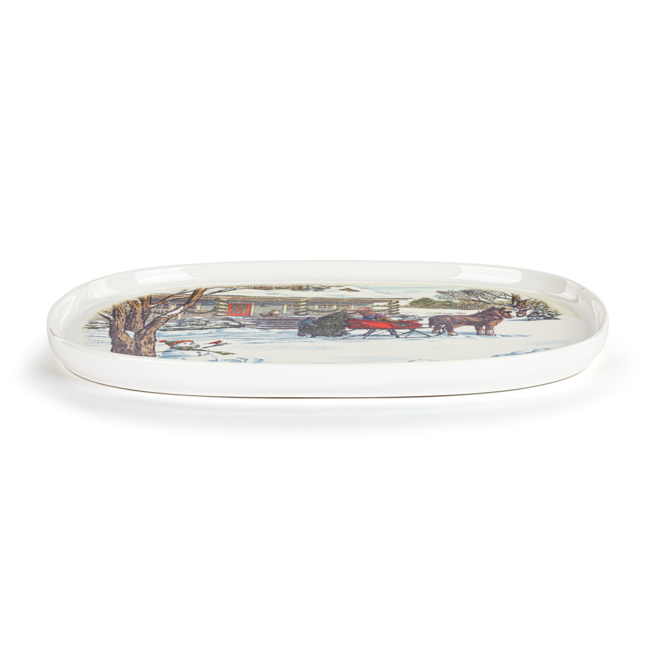 Winter Wonderland Ceramic Oval Platter - 15.5x11in thumbnail