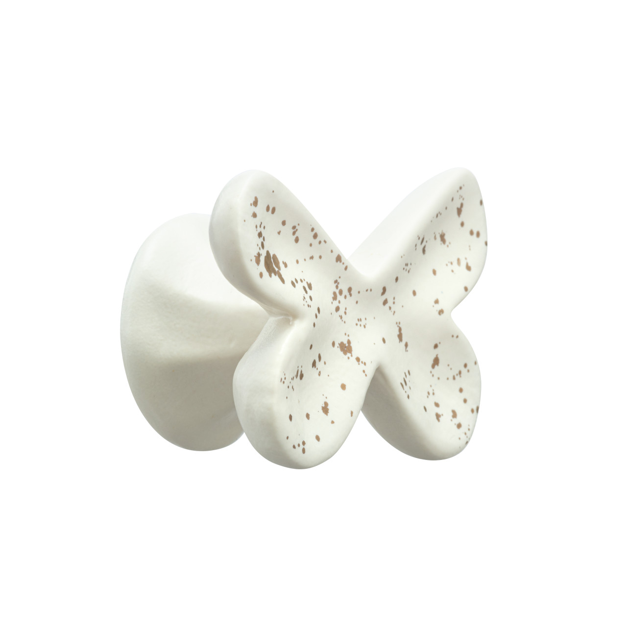 White and Gold Ceramic Butterfly Wall Hook - 4x3in thumbnail