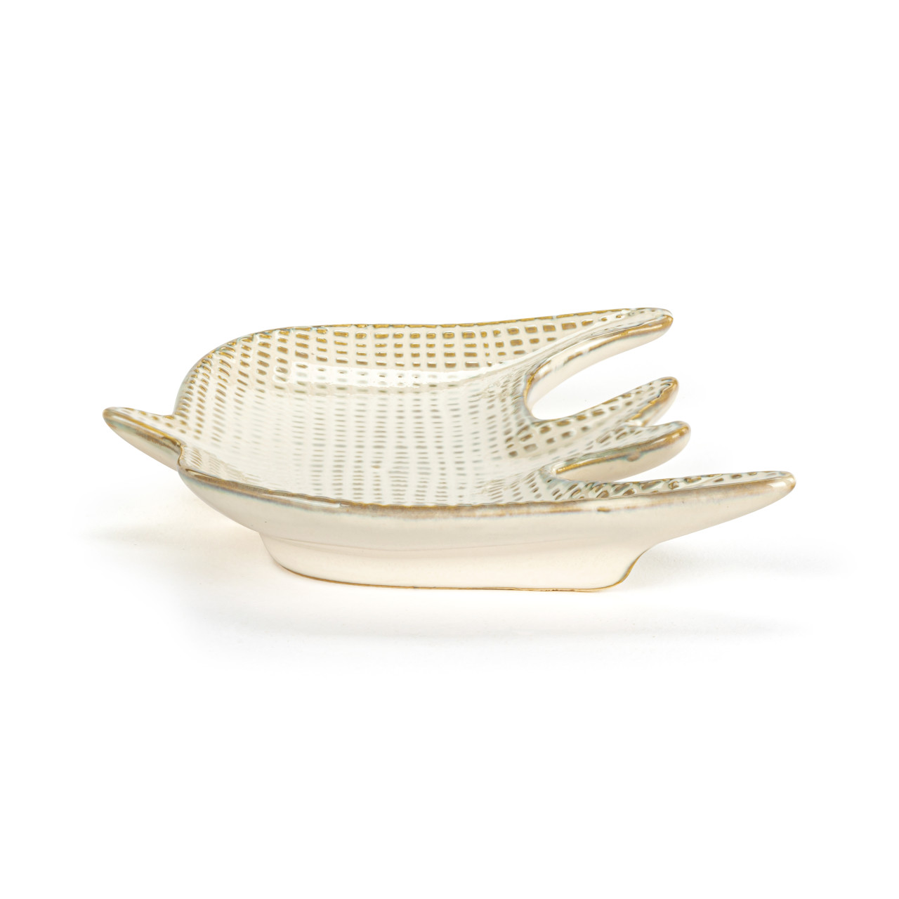 Textured Tan Mini Dove Dish - 4x4.5in thumbnail