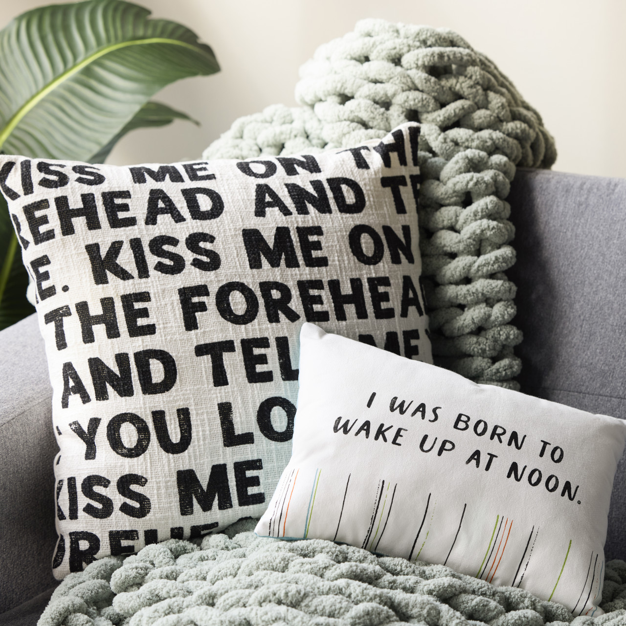 Live From Snack Time Wake Up at Noon Blue Accent Pillow - 14x10in thumbnail