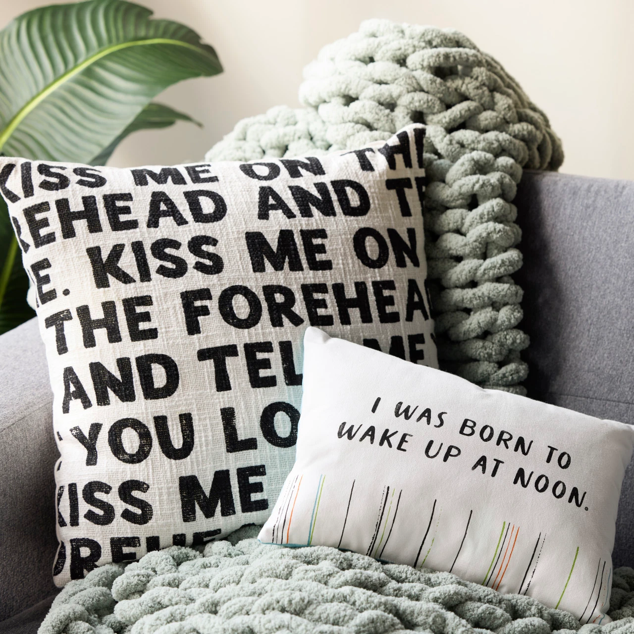 Live From Snack Time Wake Up at Noon Blue Accent Pillow - 14x10in thumbnail