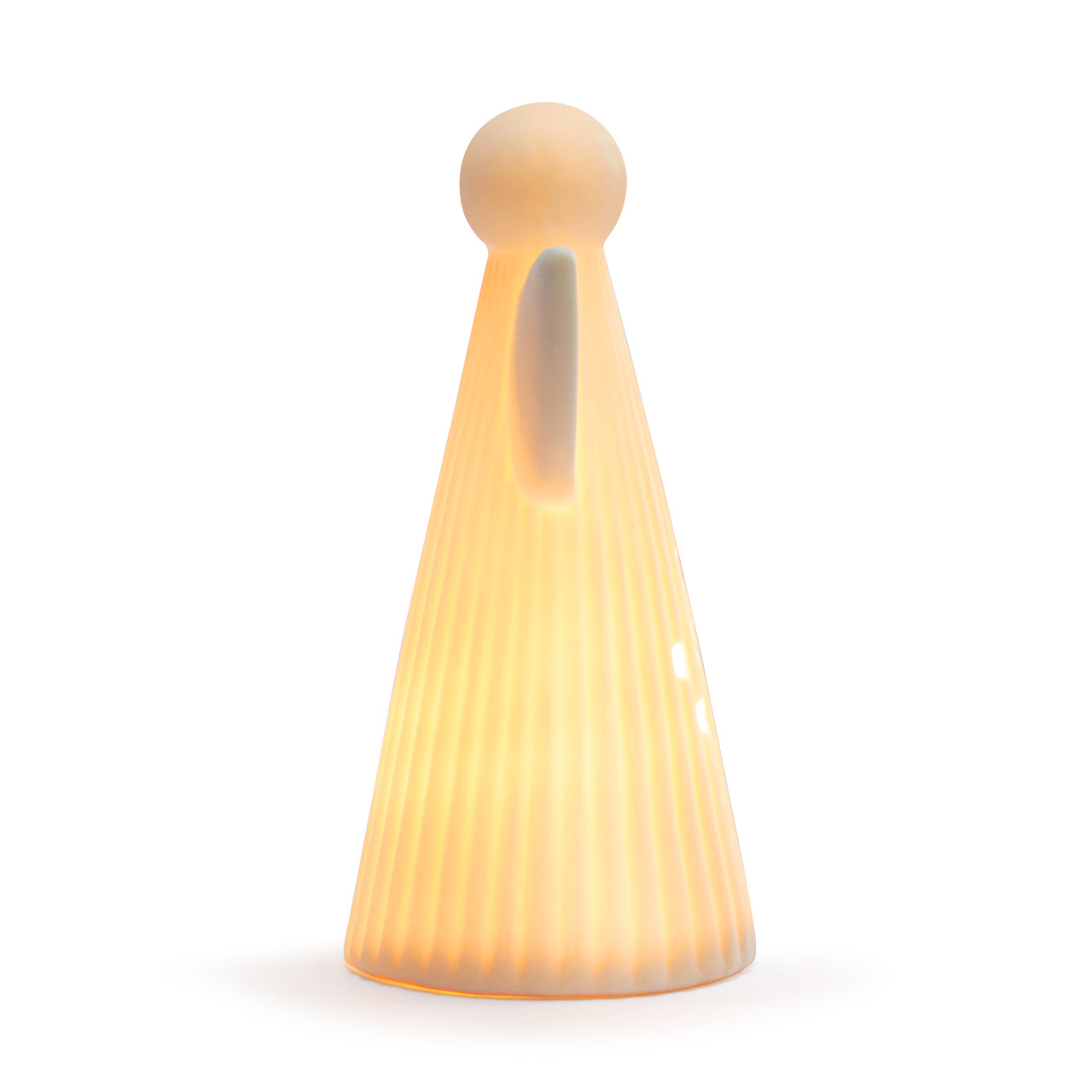 White LED Ceramic Small Angel Figure - 3x5in thumbnail