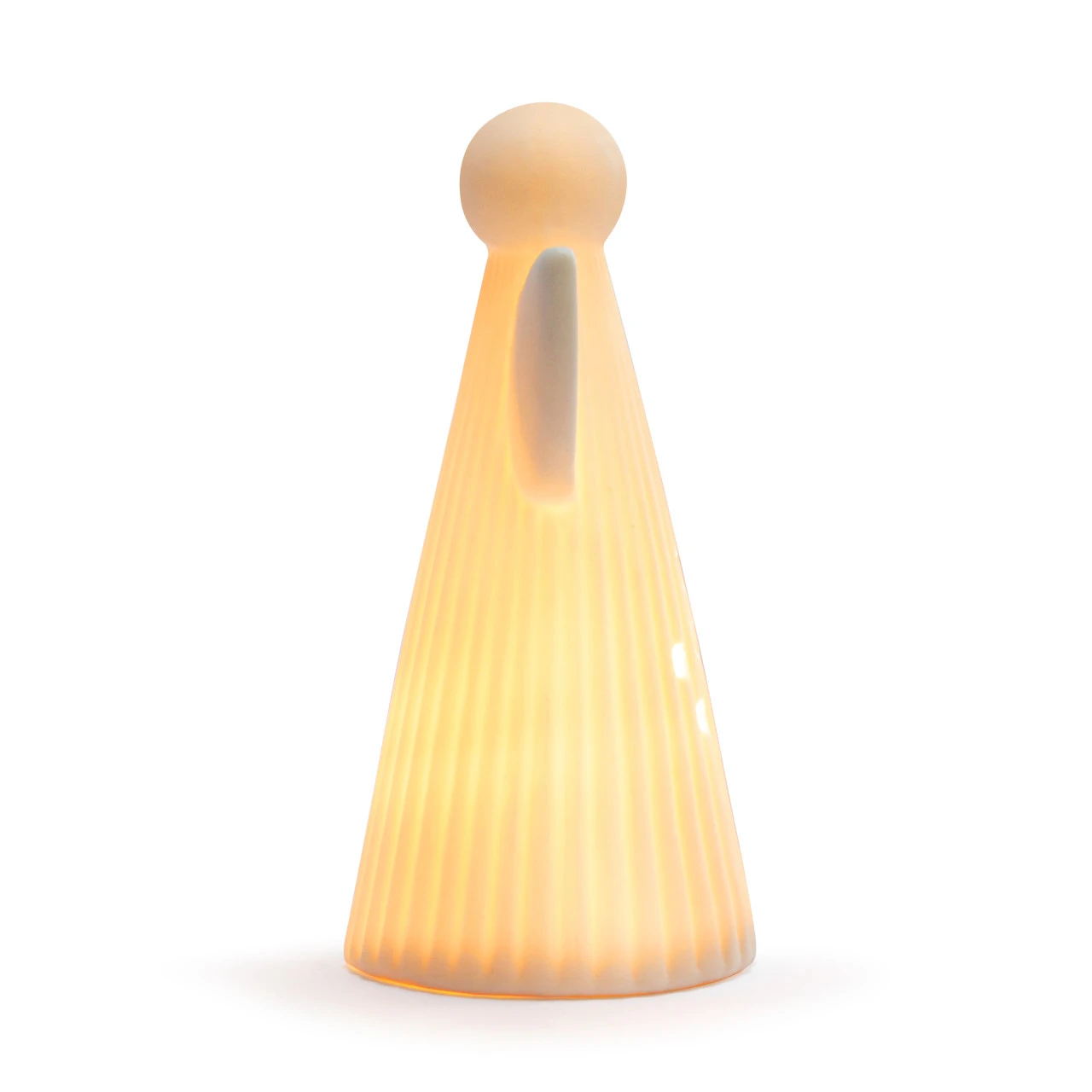White LED Ceramic Small Angel Figure - 3x5in thumbnail