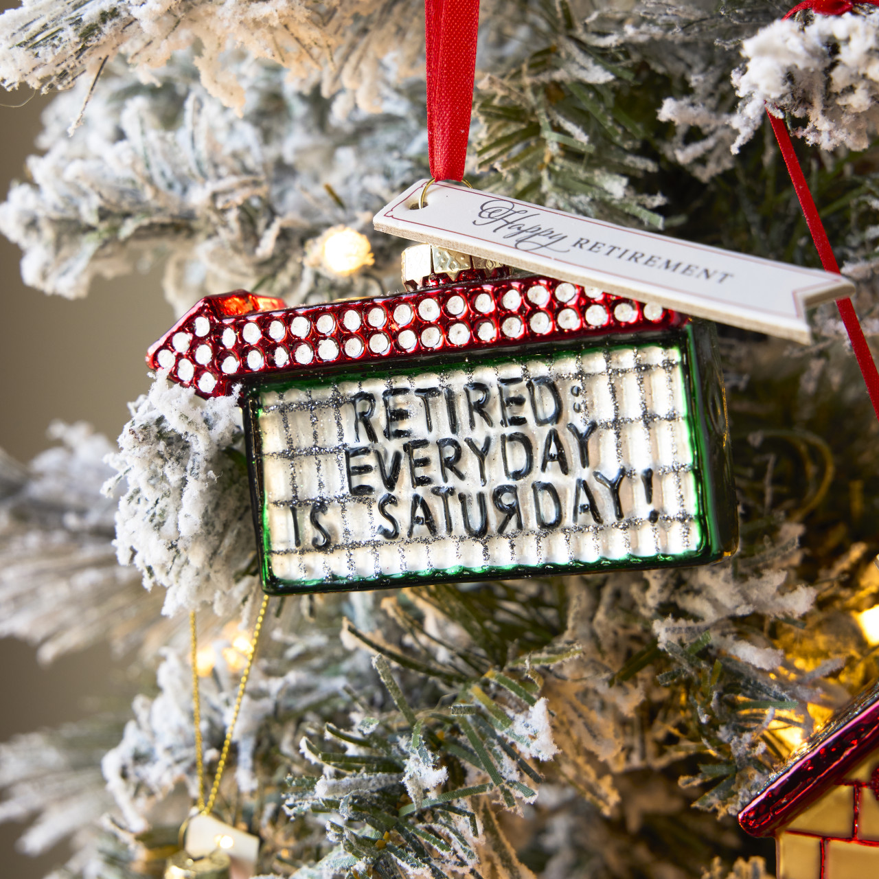 Happy Retirement Milestone Ornament - 4x2in thumbnail