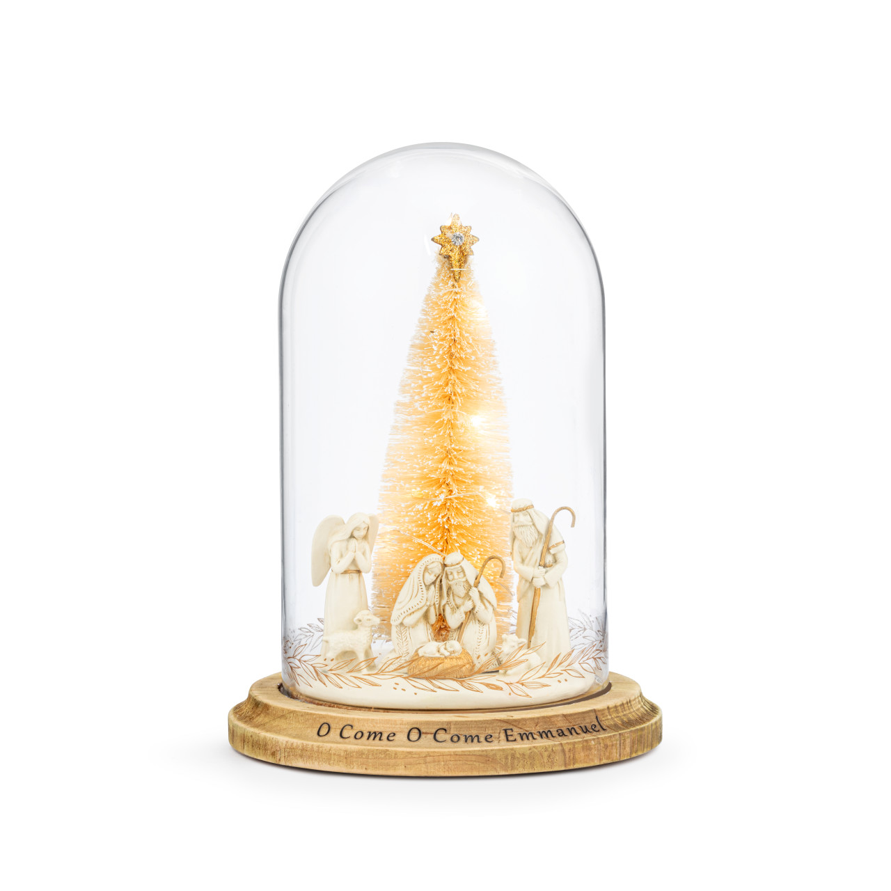 O' Come Emmanuel Nativity Light Up Cloche - 5.5x9.5in thumbnail