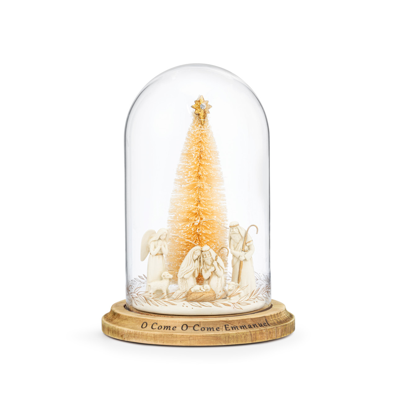 O' Come Emmanuel Nativity Light Up Cloche - 5.5x9.5in thumbnail