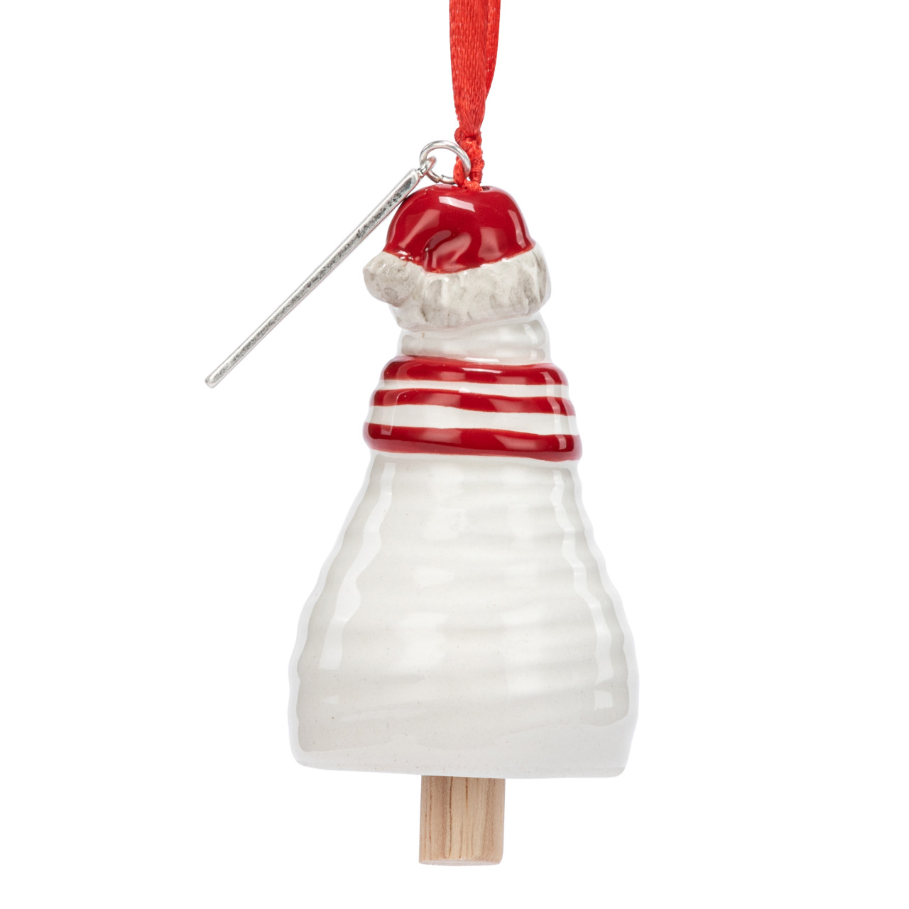 Believe Snowman Red Heart Mini Bell Ornament - 1.5x3in thumbnail