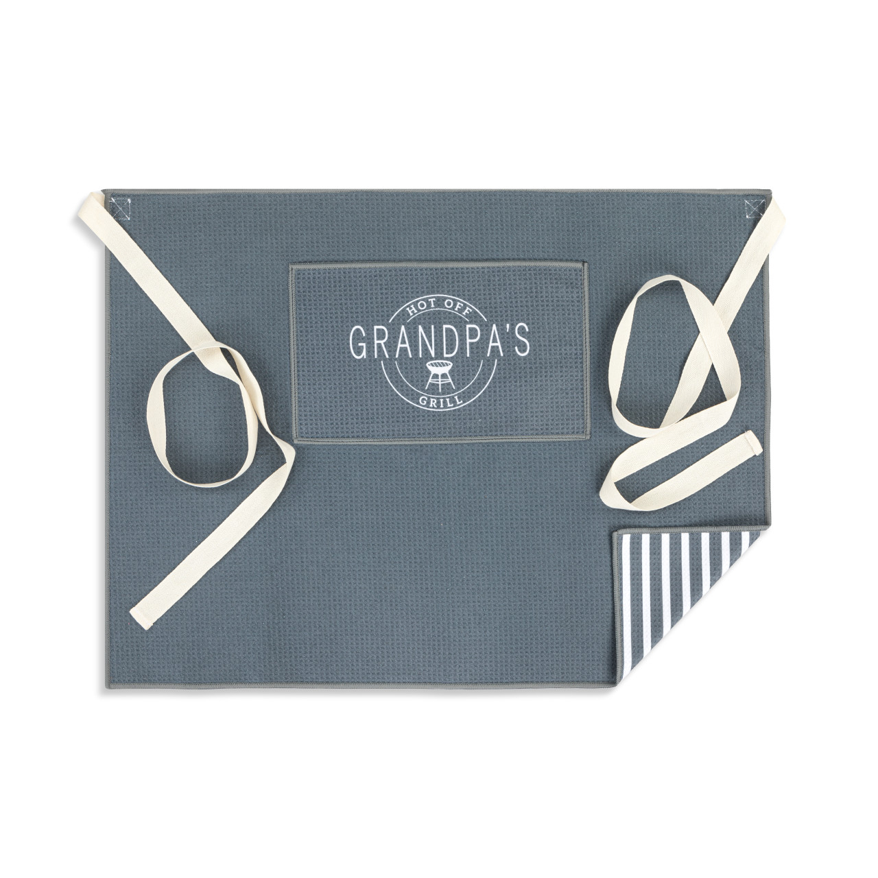 Grandpa's Grill Men's Grey Absorbent Half Apron - 27x20in thumbnail