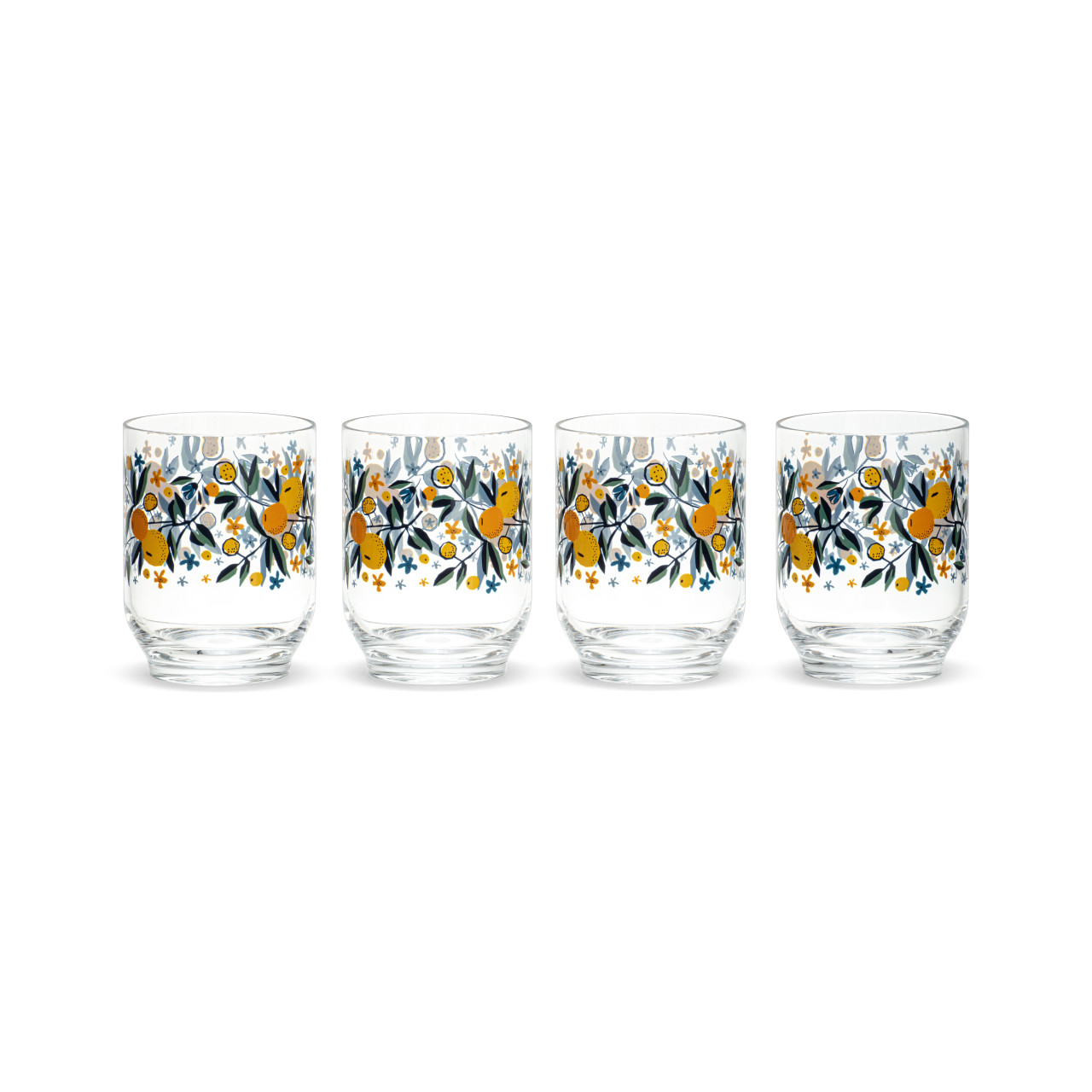 Citrus Blooms Acrylic Glasses Set of 4 - 14oz thumbnail