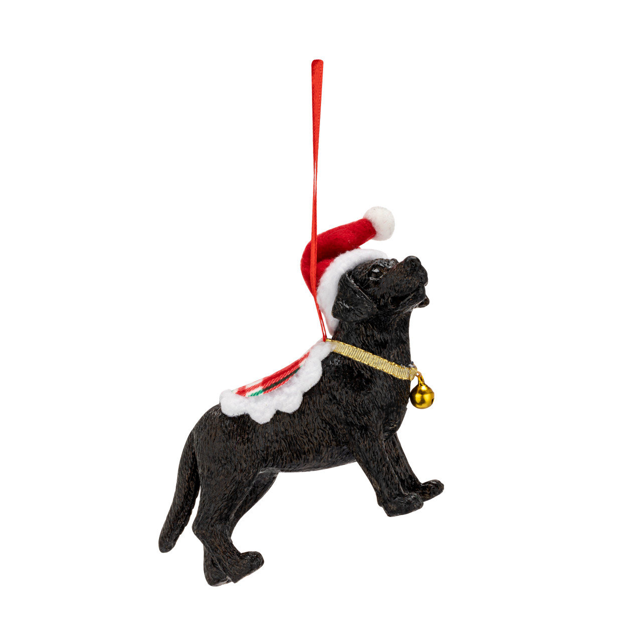 Black Labrador Dog in Santa Hat Ornament thumbnail