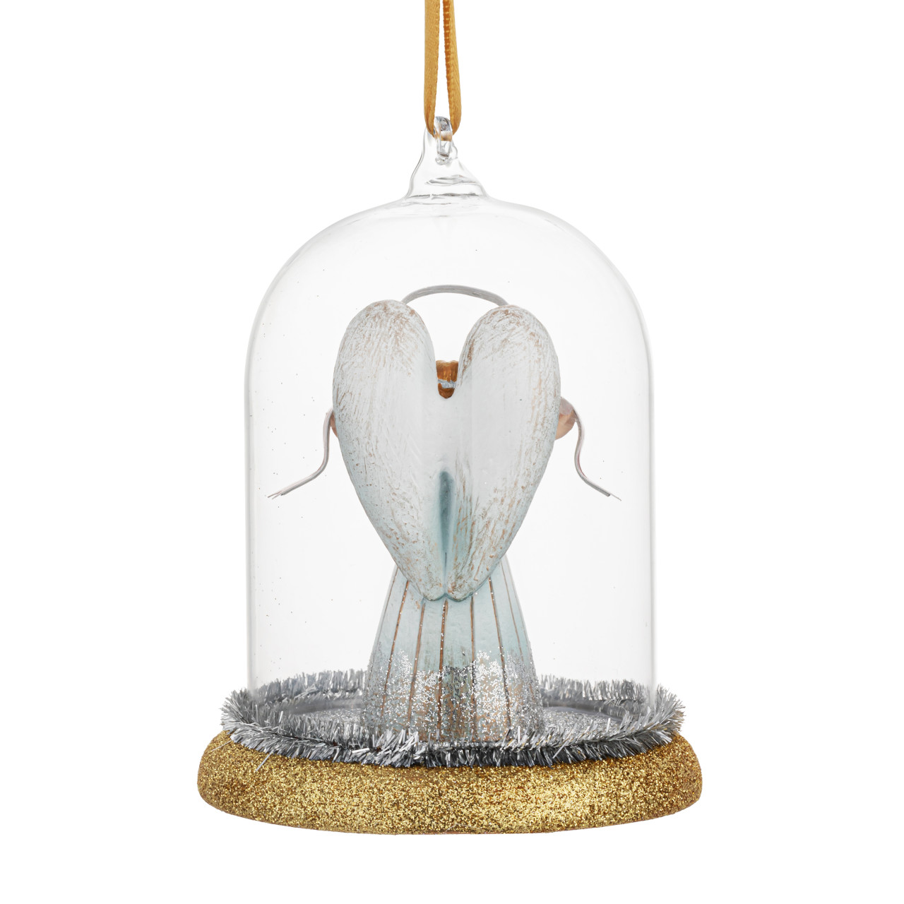 Guardian Angel Peace & Love Cloche Ornament - 3.5x5.5in thumbnail