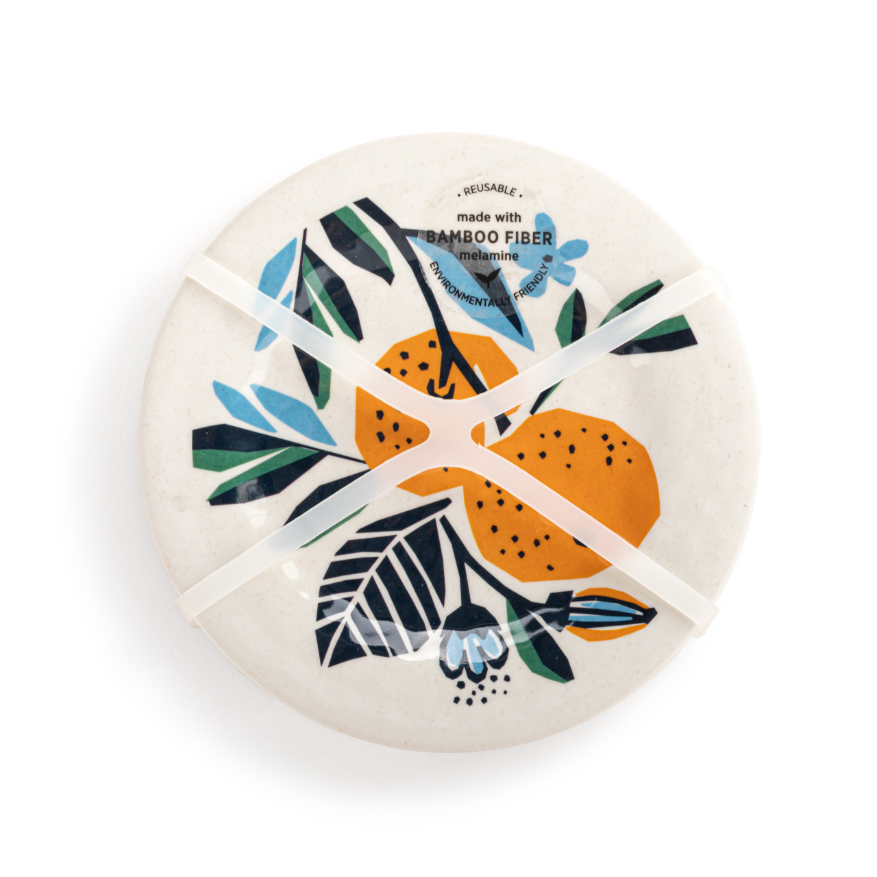 Citrus Blooms Bamboo Melamine Appetizer Plates Set of 4 - 6.5in thumbnail