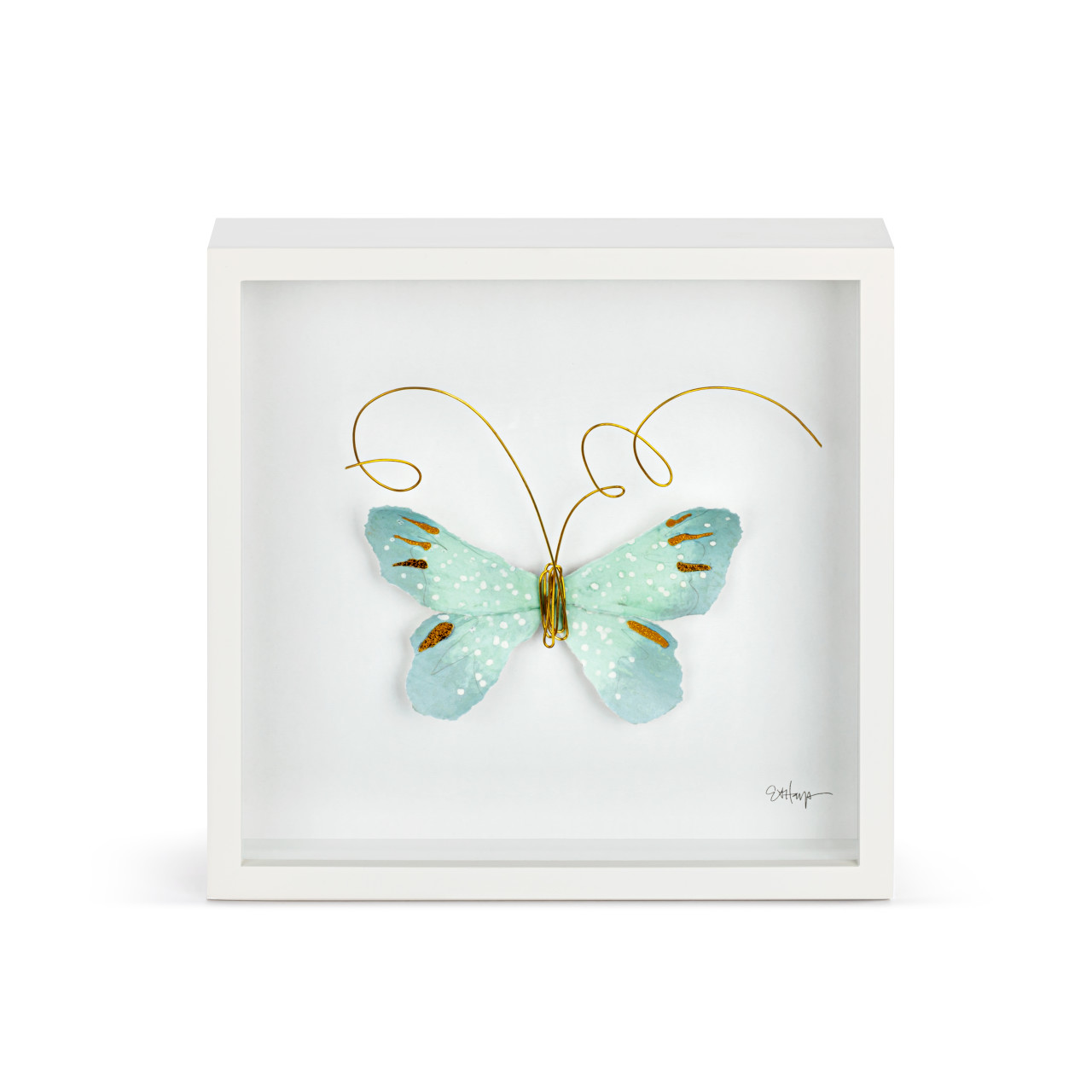 Light Blue Butterfly Wall Art - 10"sq thumbnail
