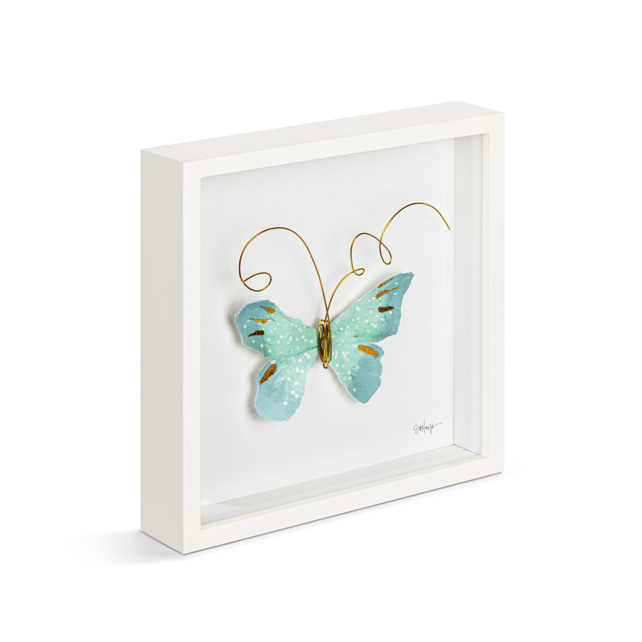 Light Blue Butterfly Wall Art - 10"sq thumbnail