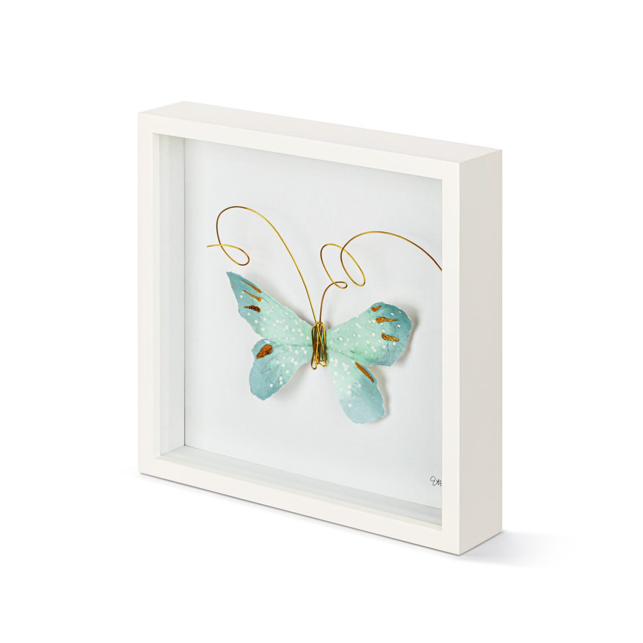 Light Blue Butterfly Wall Art - 10"sq thumbnail