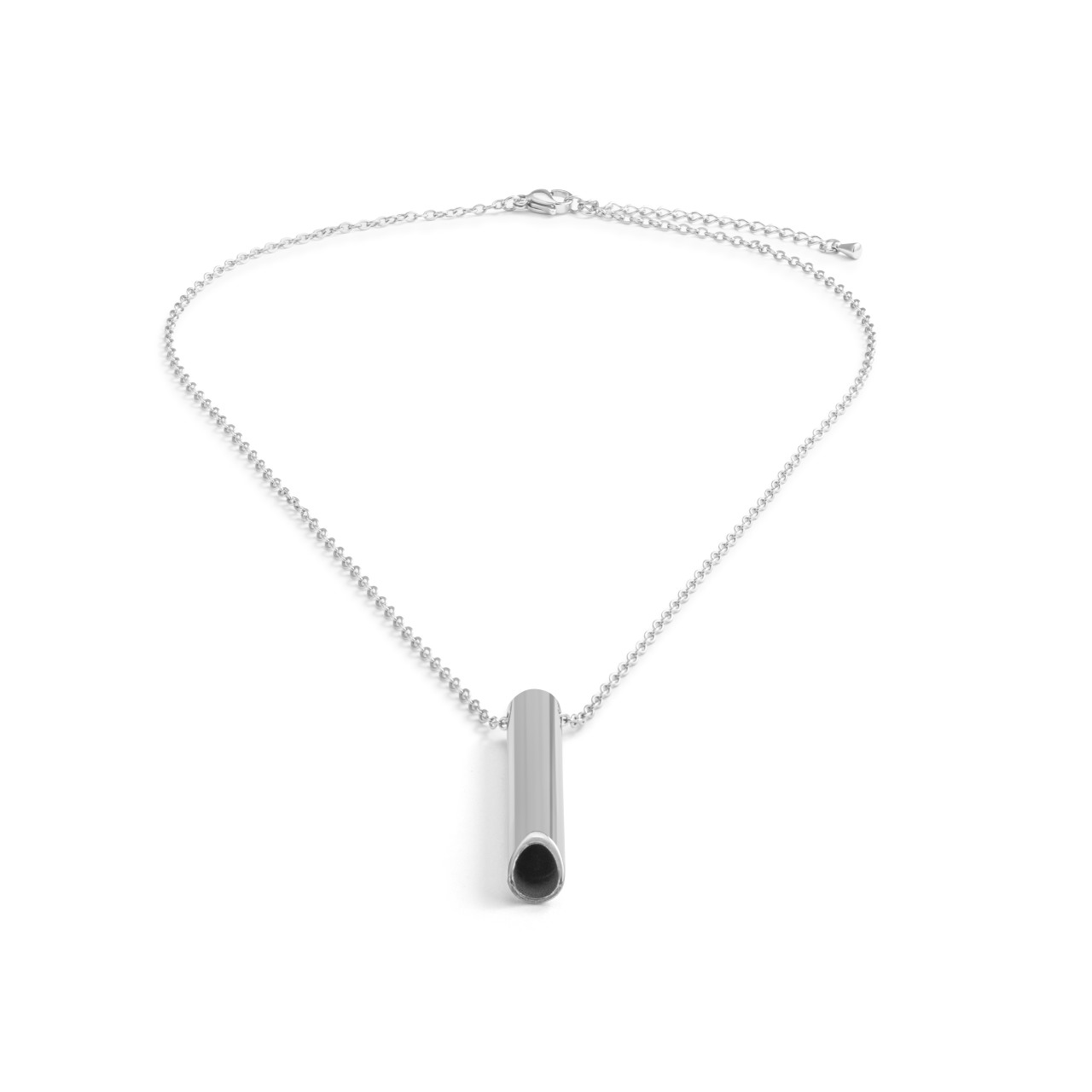 BeCalm Silver Breathing Necklace - 20in thumbnail