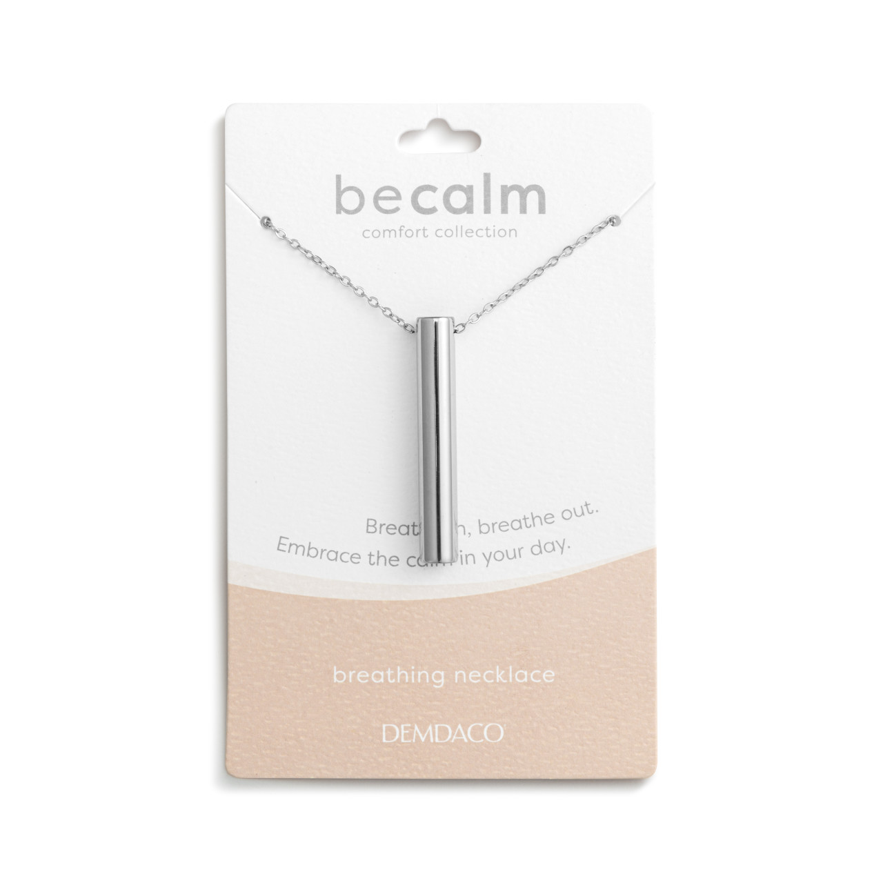 BeCalm Silver Breathing Necklace - 20in thumbnail