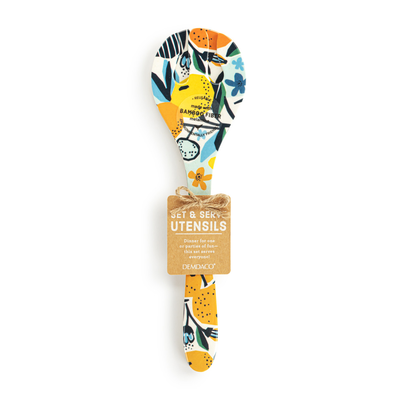 Citrus Blooms Bamboo Melamine Utensil Set - 3x11in thumbnail