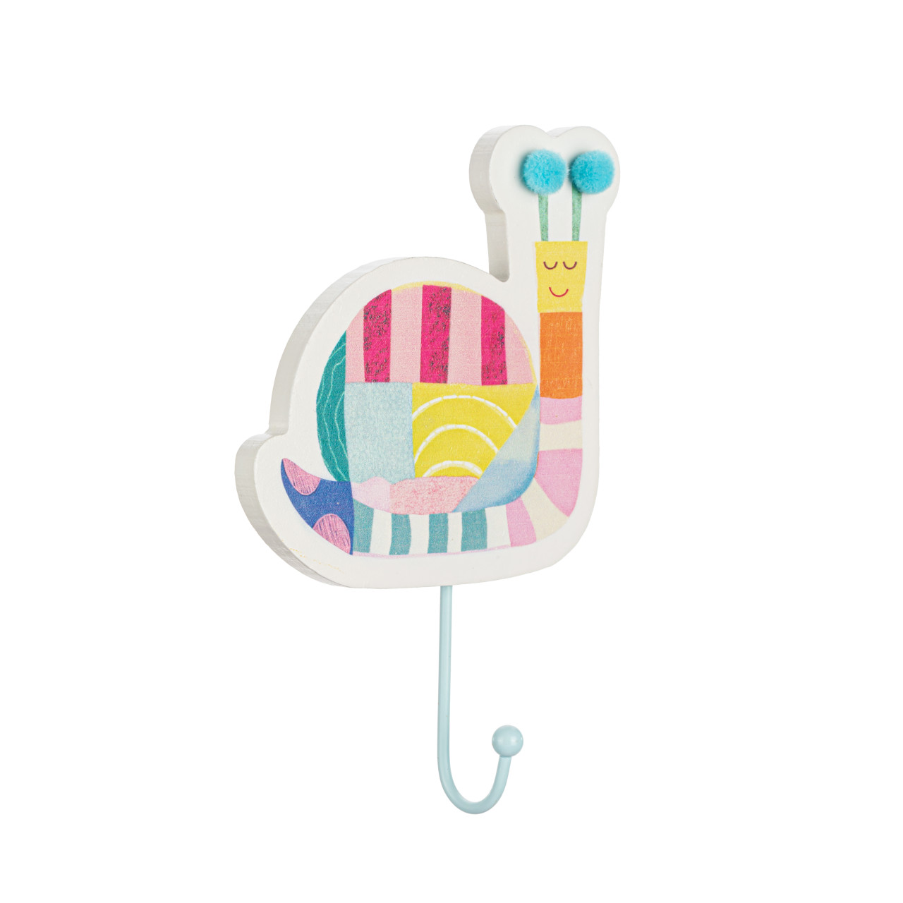 Patchwork Snail Blue Wall Hook - 4x6in thumbnail