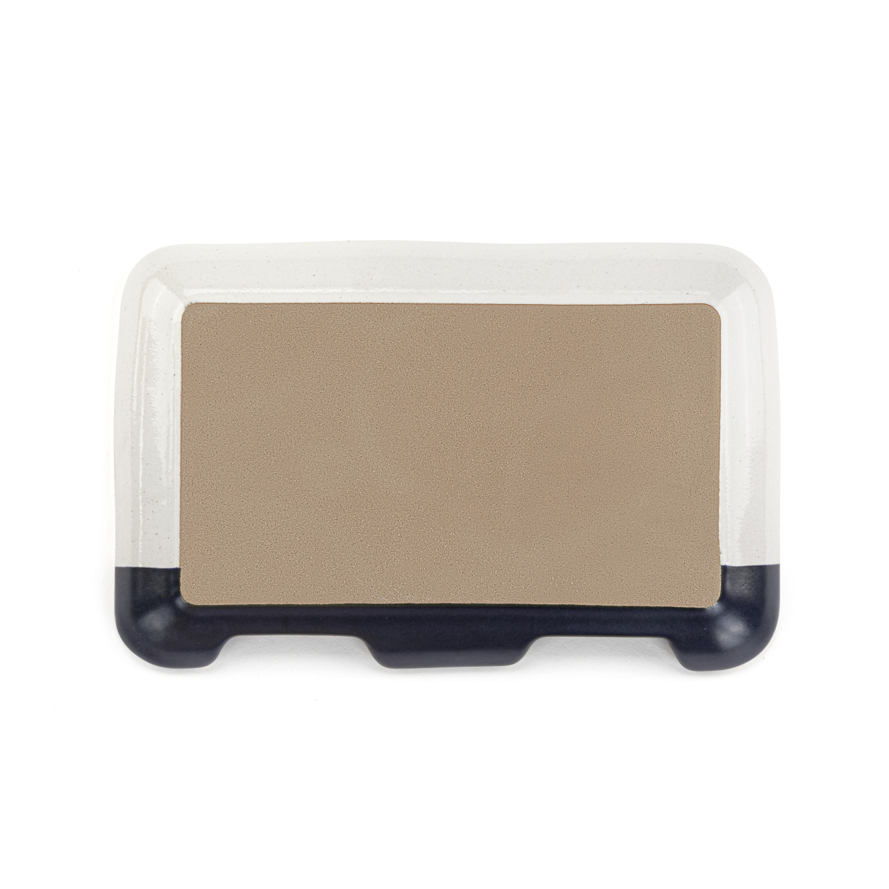 White Blue Plaid Double Spoon Rest - 7x5in thumbnail