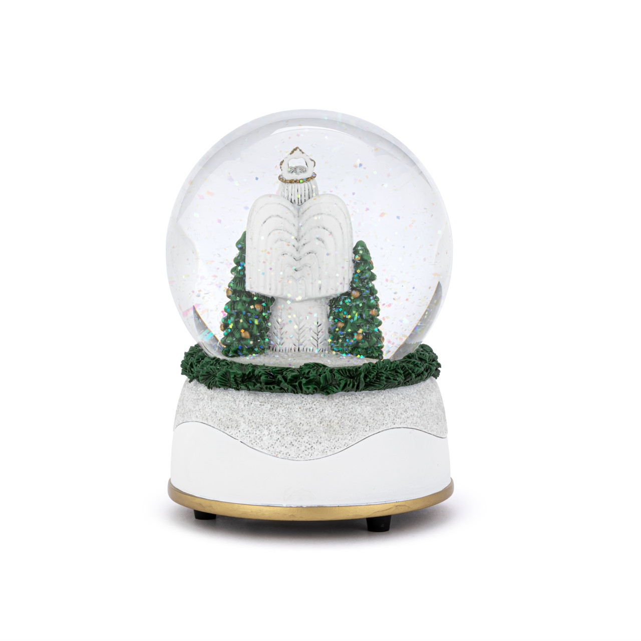 Angel Glittered Greenery Musical Snow Globe - 4x5.5in thumbnail