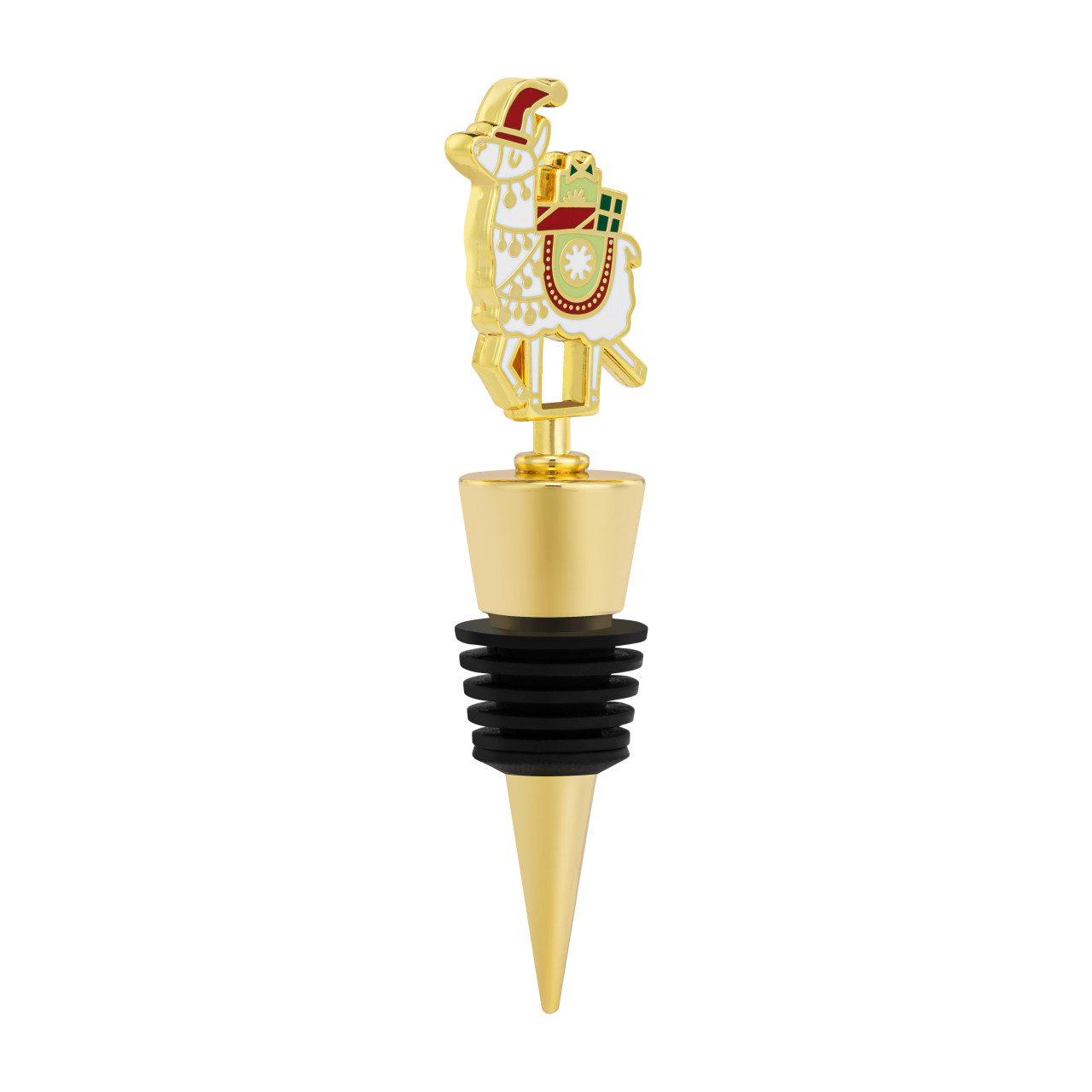 Llama Gold Enamel Bottle Stopper - 4in thumbnail