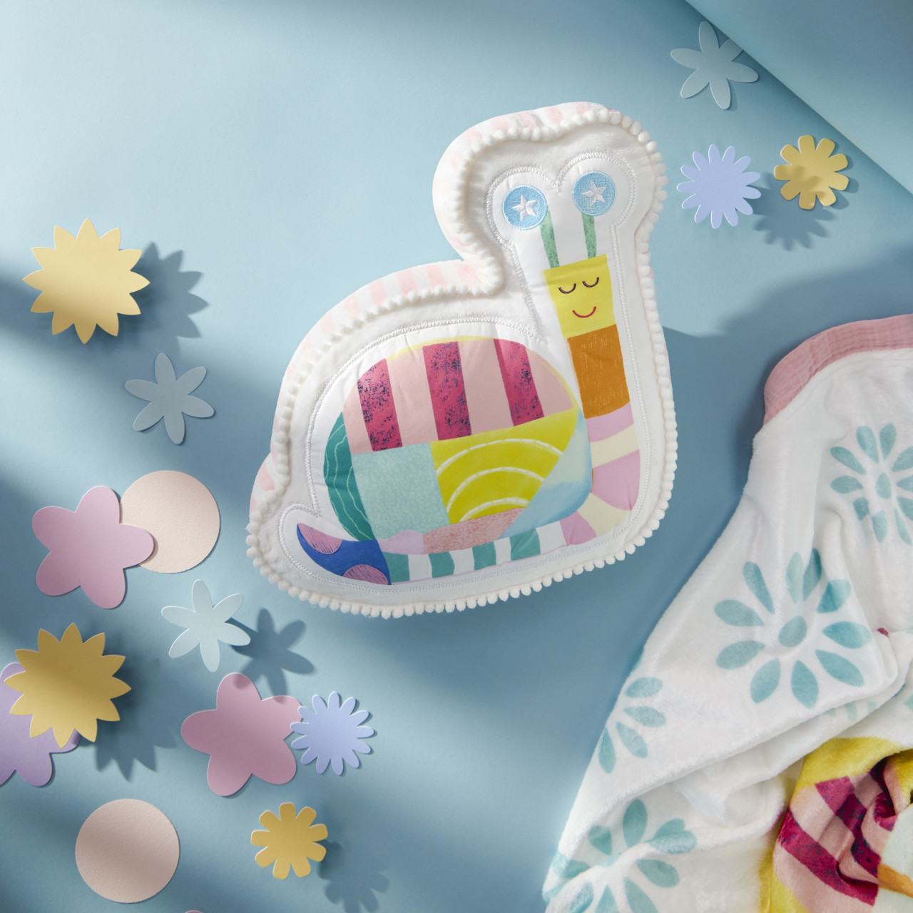 Patchwork Snail Shaped Plush - 10x11in thumbnail