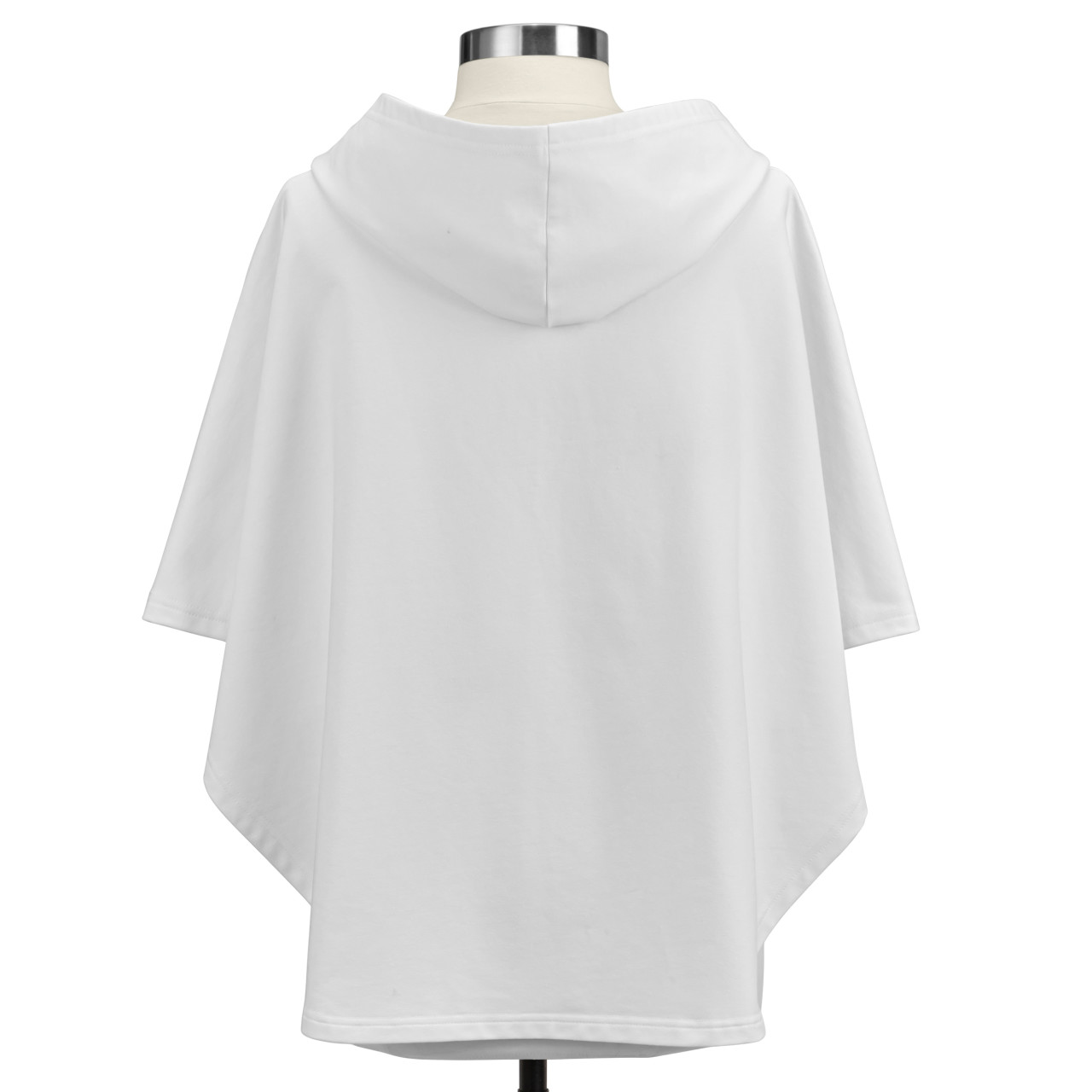 Half Zip White Poncho - 38.25x35in thumbnail