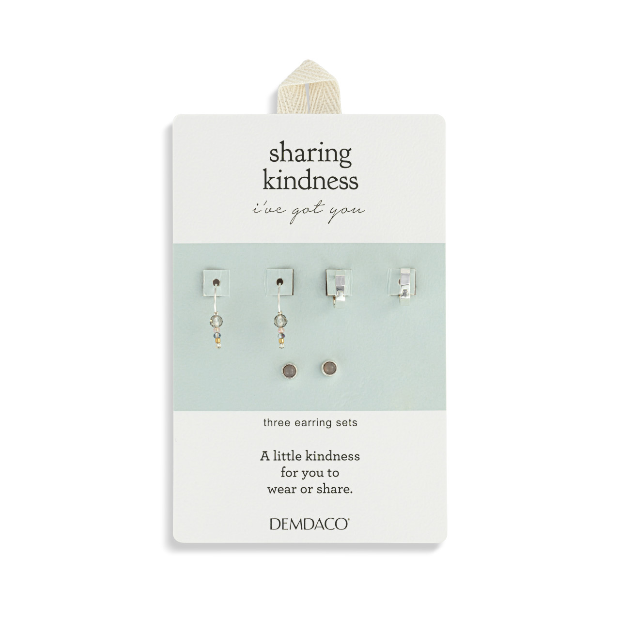 Dainty Bead Silver & Gray Earrings Set of 3 - 12x10mm thumbnail