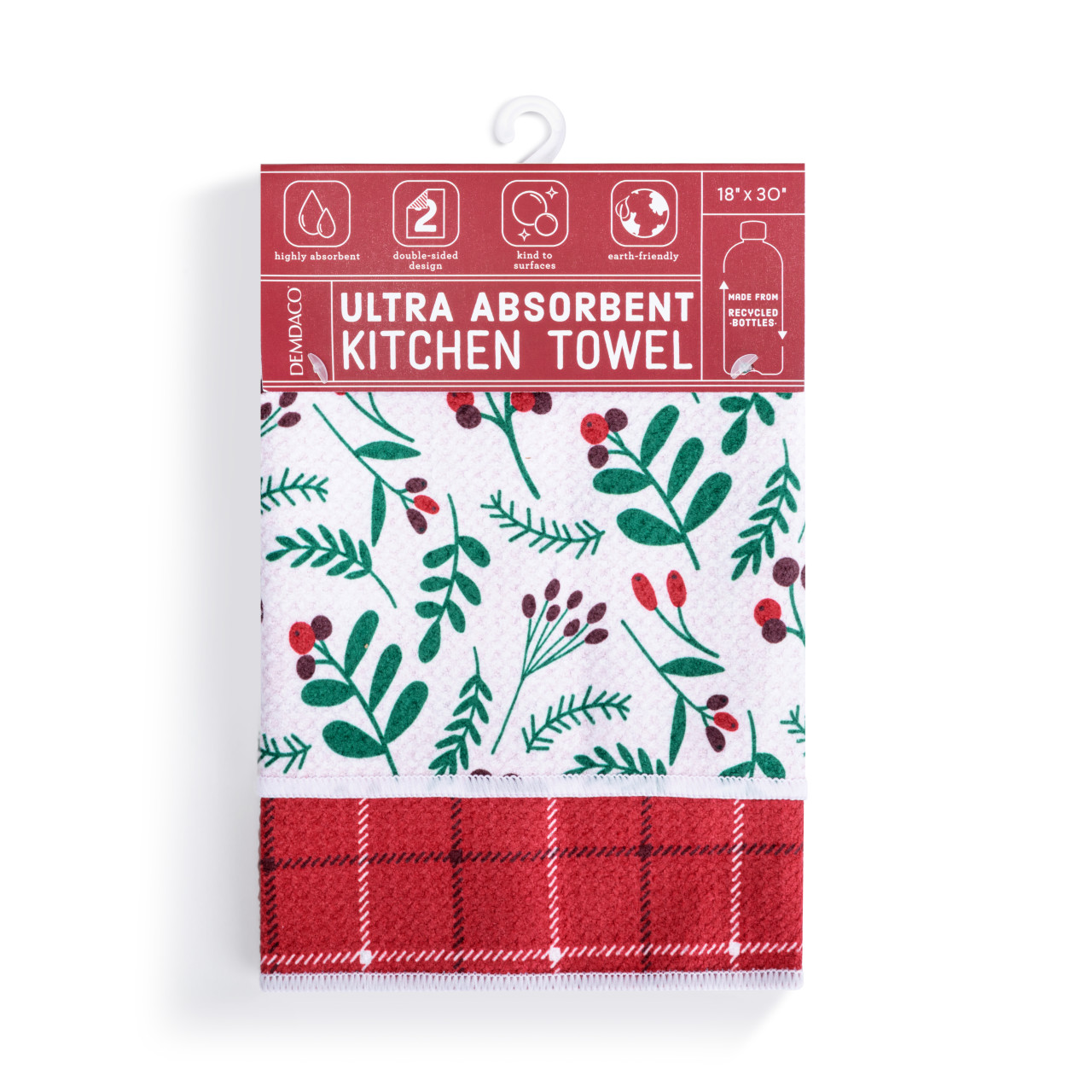 Holly Plaid Absorbent Double Sided Towel - 18x30in thumbnail