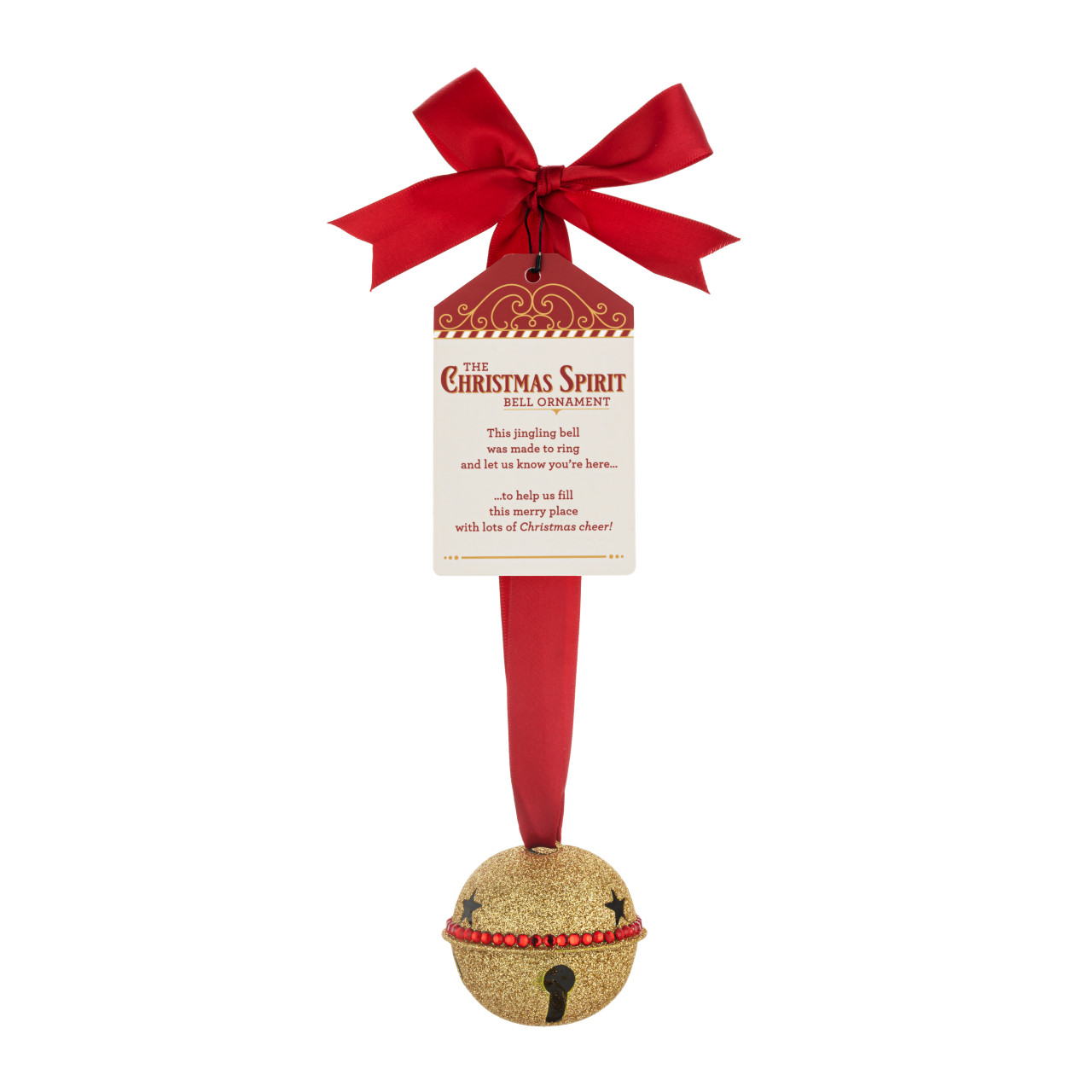 Christmas Spirit Jingle Bell Ornament - 2.5x3in thumbnail