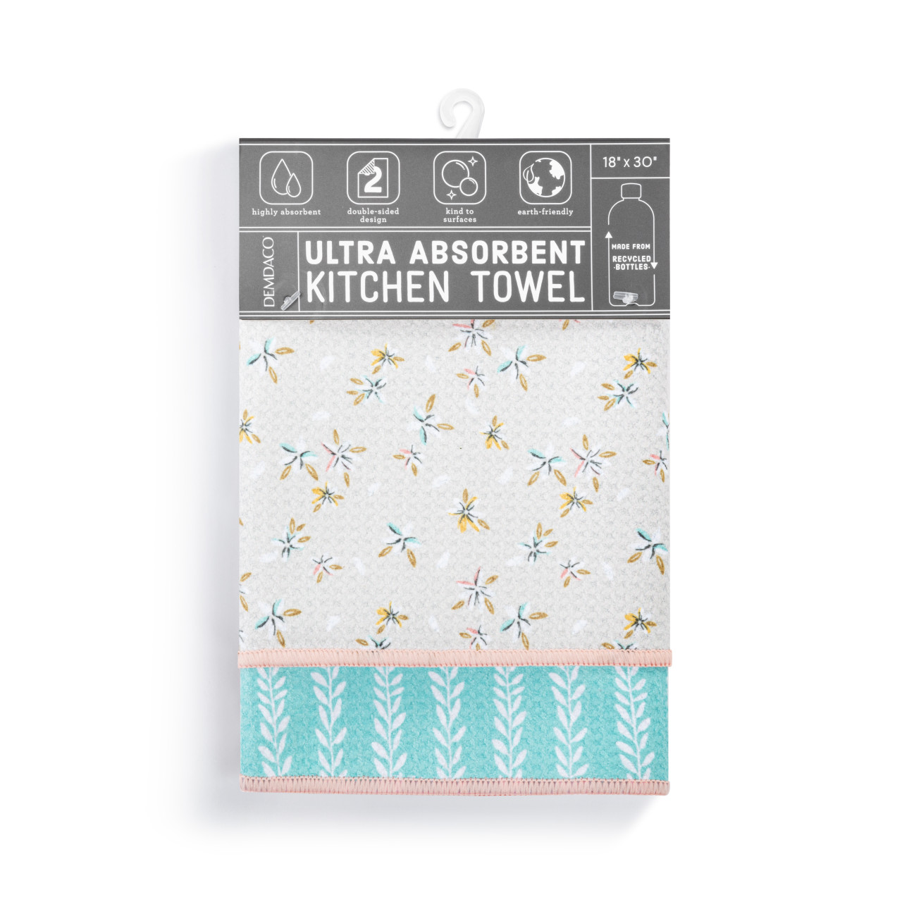 Vintage Floral Absorbent Reversible Towel - 18x30in thumbnail