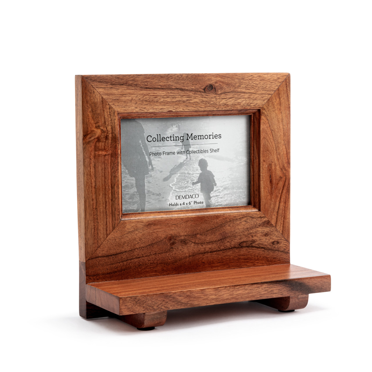 Collecting Memories Acacia Wood Frame with Shelf - 4x6in thumbnail