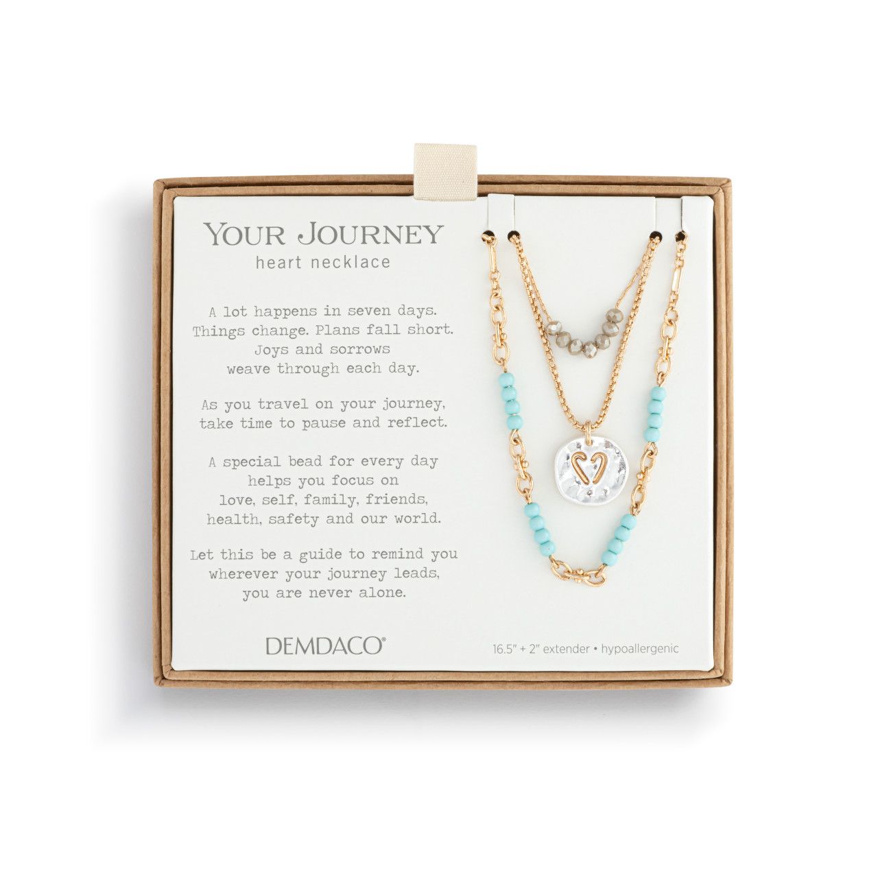 Beaded Love Turquoise Necklace - 24in thumbnail