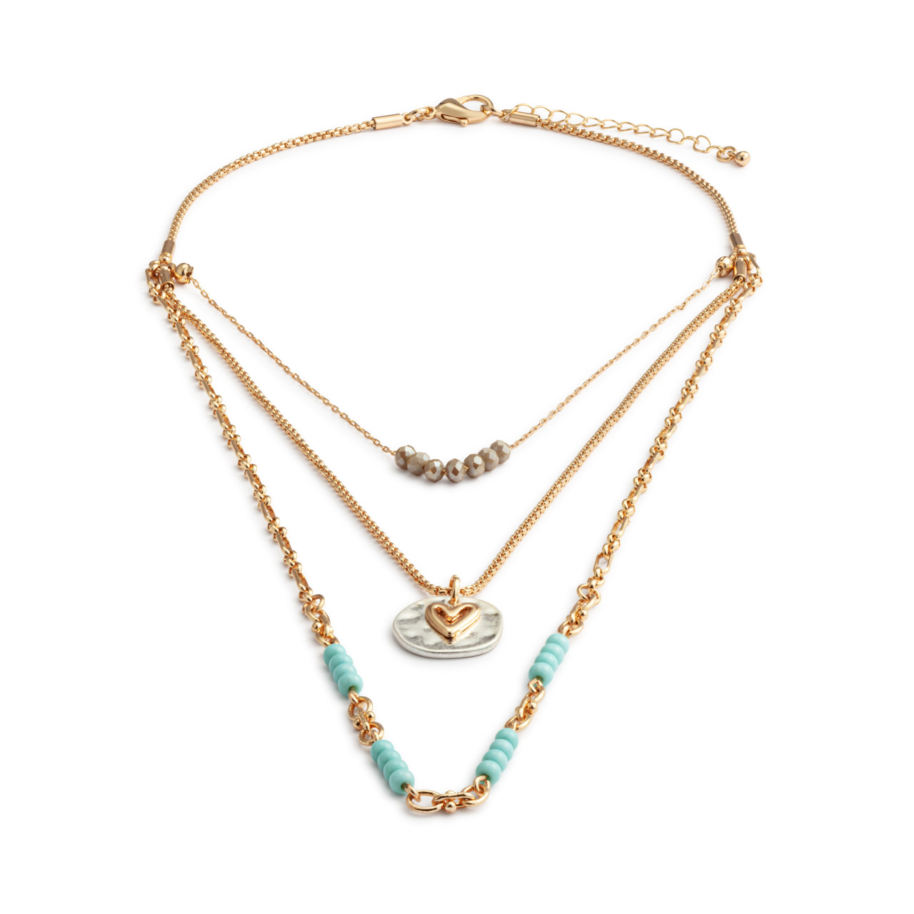 Beaded Love Turquoise Necklace - 24in thumbnail