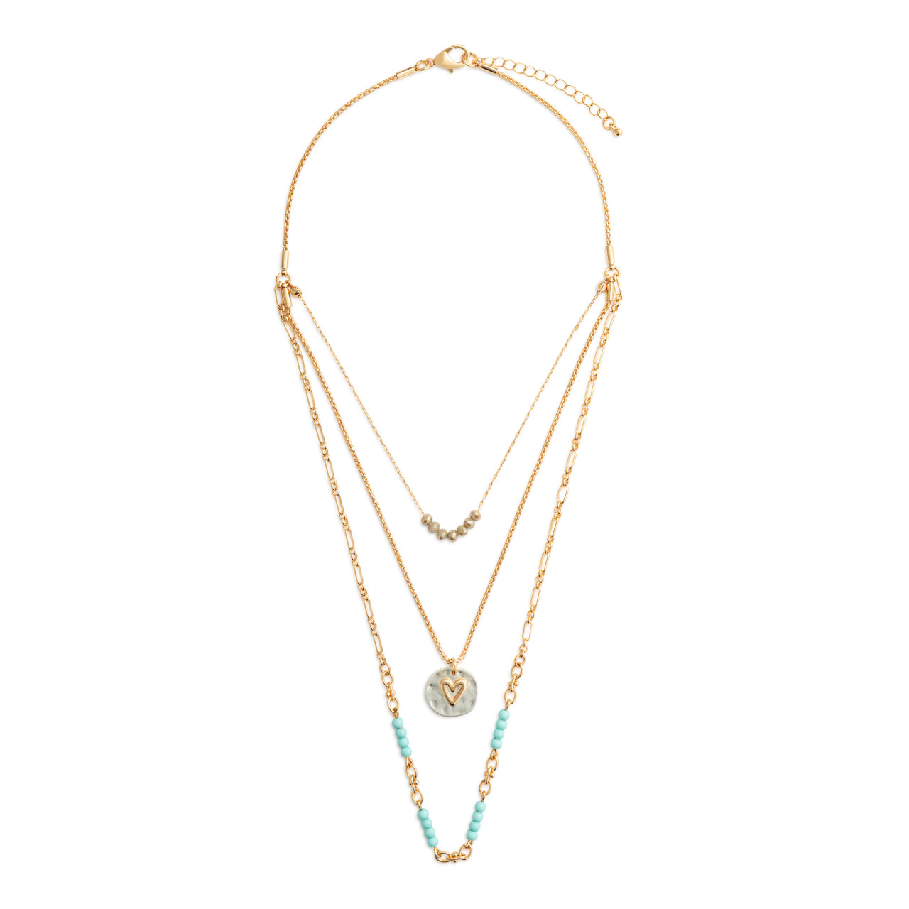 Beaded Love Turquoise Necklace - 24in thumbnail
