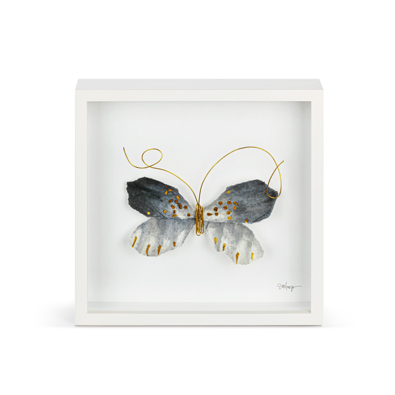 Black & Gold Butterfly Wall Art - 10"sq thumbnail