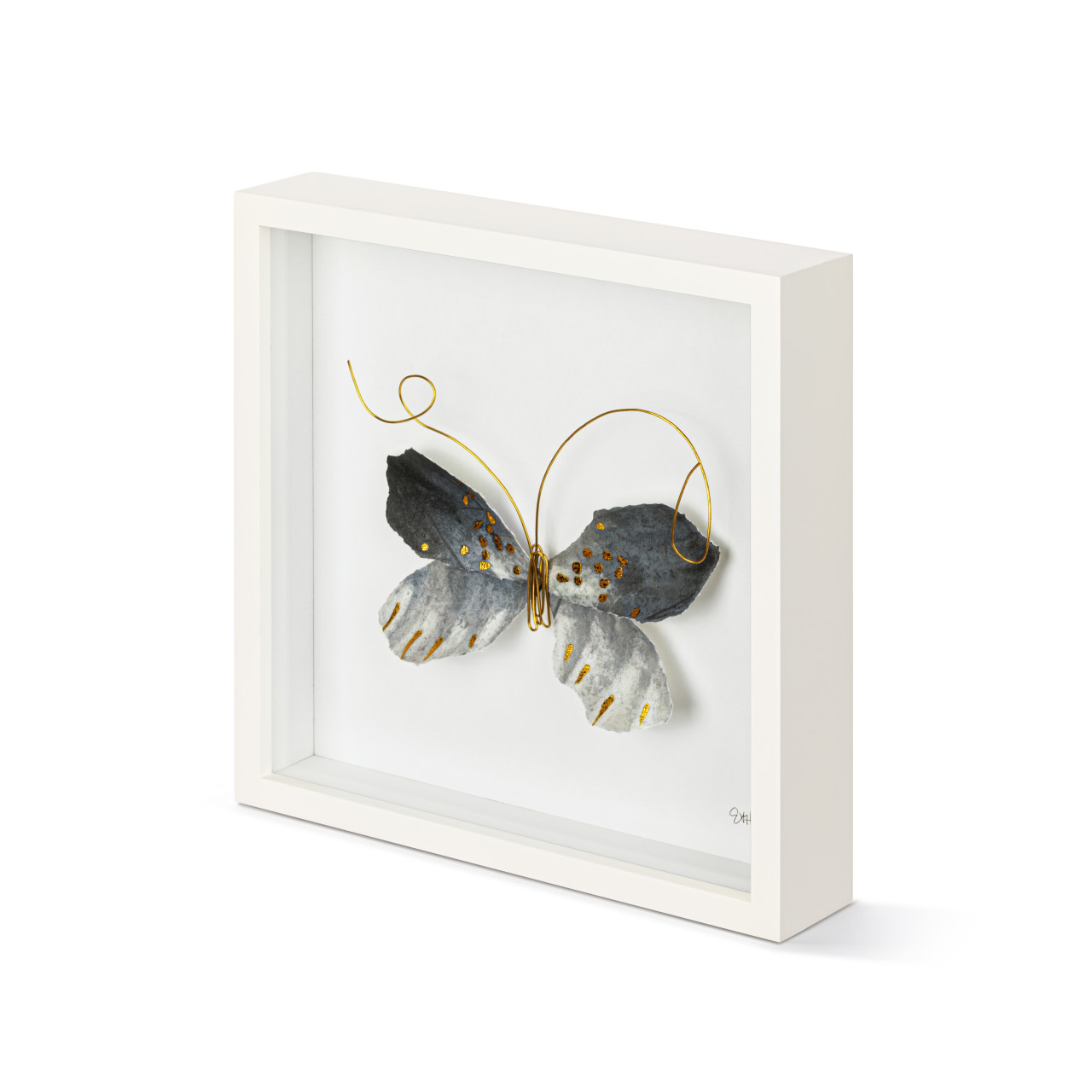 Black & Gold Butterfly Wall Art - 10"sq thumbnail