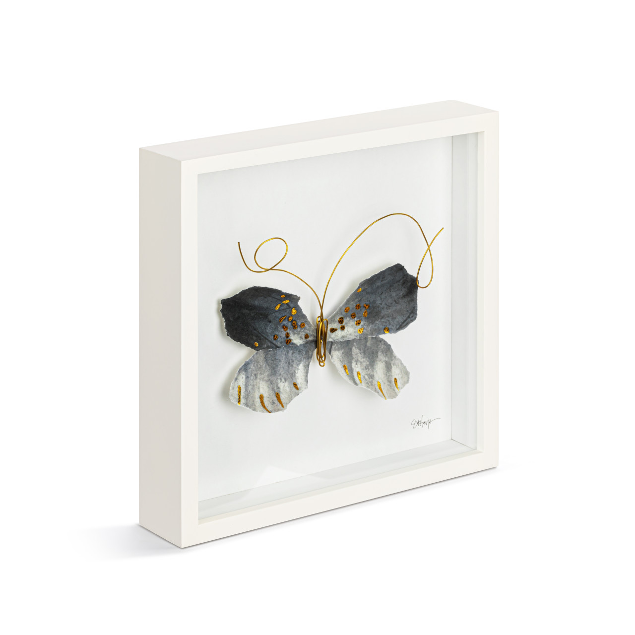 Black & Gold Butterfly Wall Art - 10"sq thumbnail