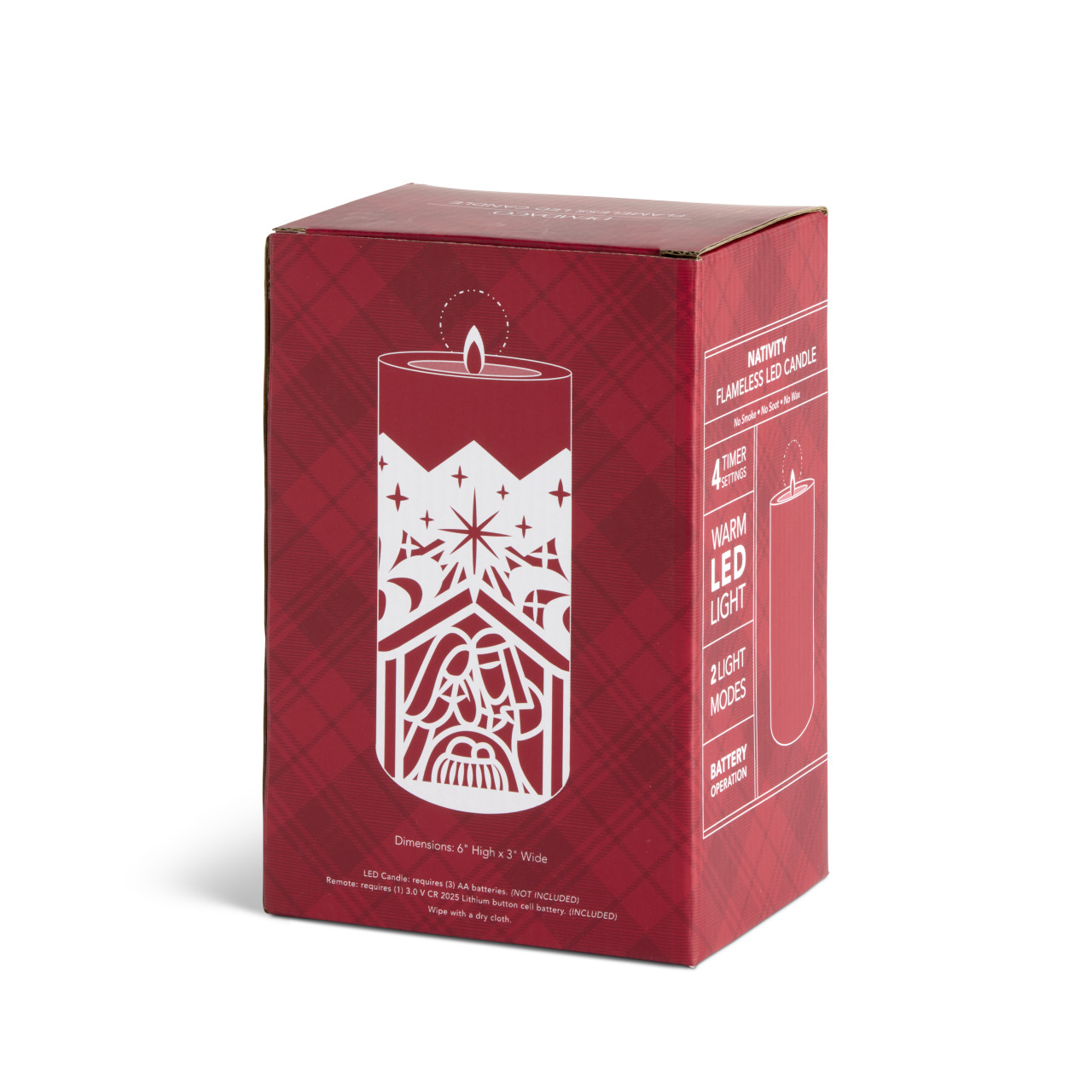 Flameless LED Nativity Pillar Candle - 3x6in thumbnail
