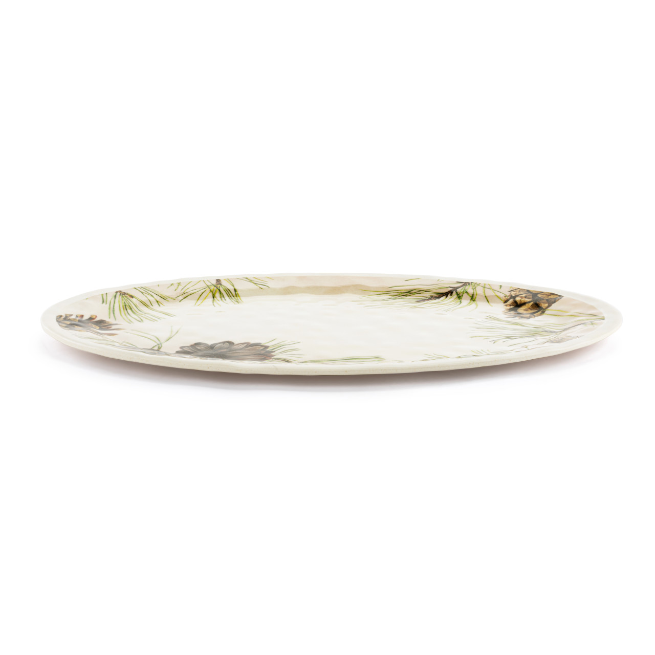 Green Pine Bamboo Large Melamine Oval Platter - 20x14in thumbnail