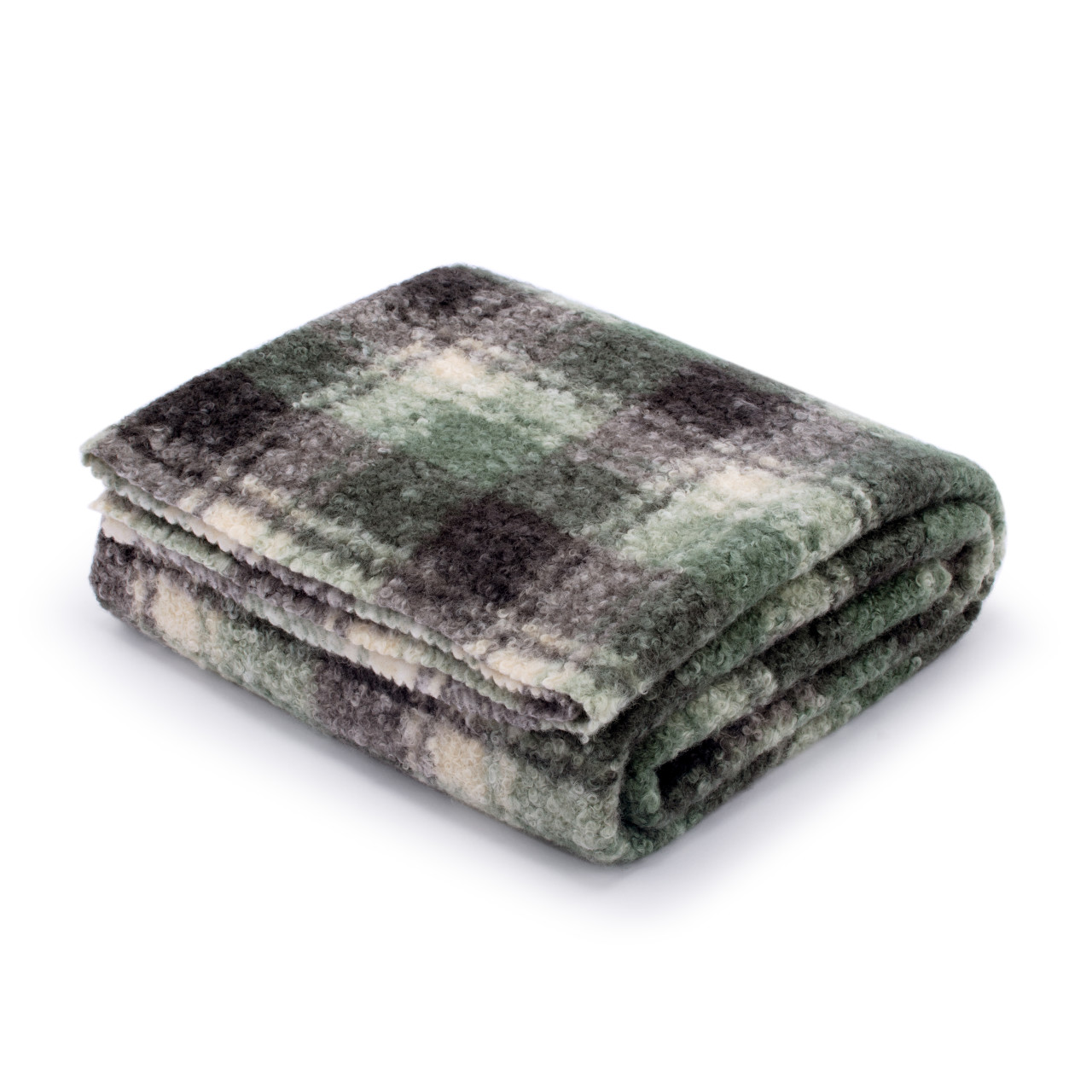 Green and Grey Plaid Throw Blanket thumbnail