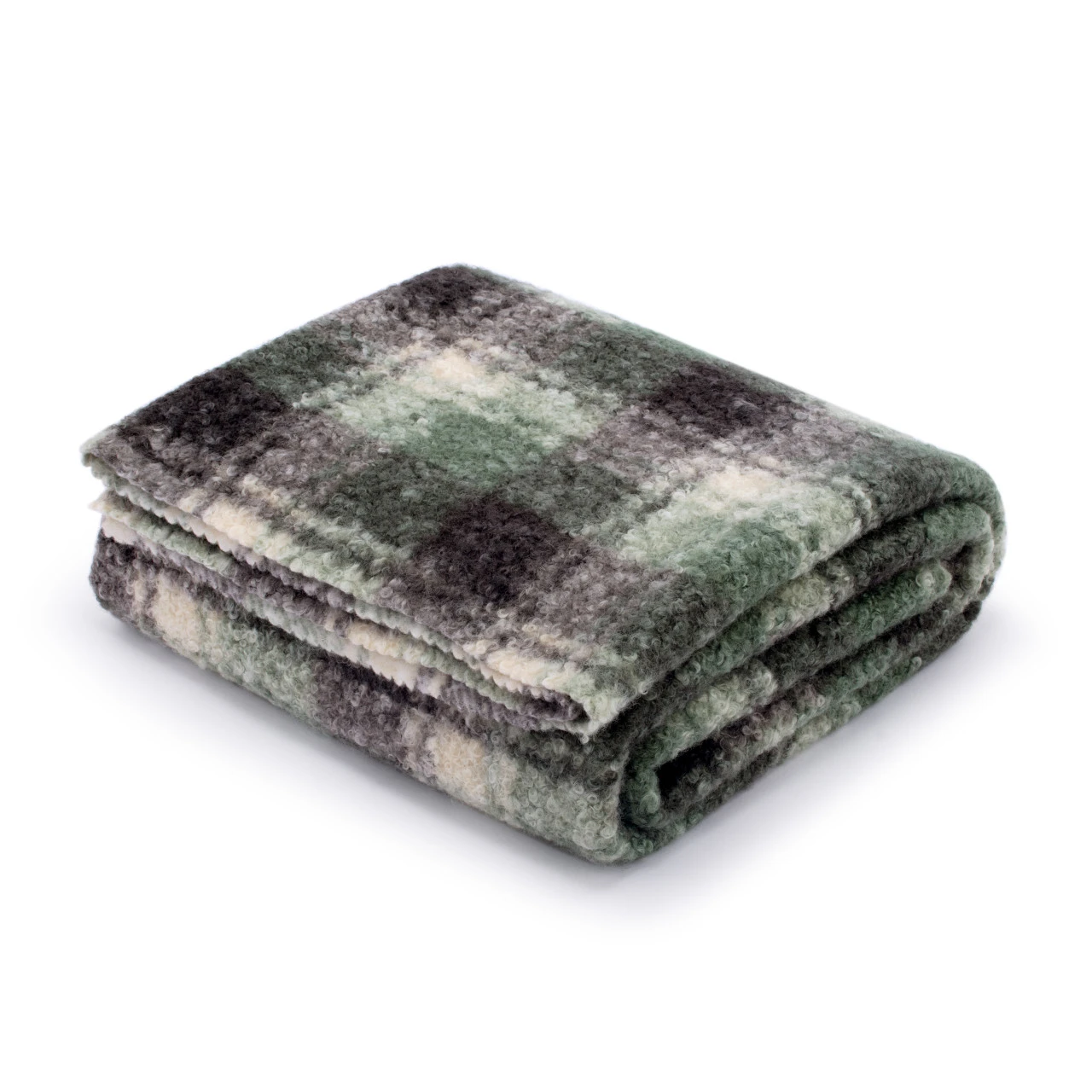 Green and Grey Plaid Throw Blanket thumbnail