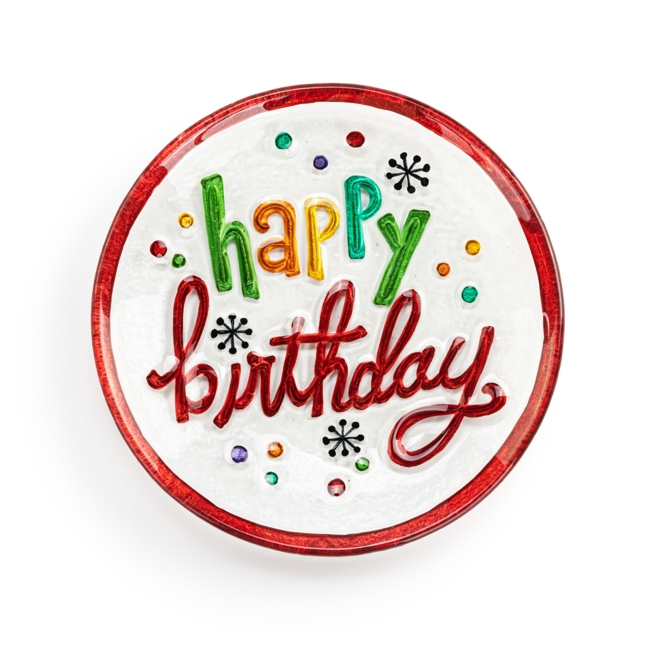 Happy Birthday Glass Round Plate - 6.5in thumbnail